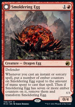 Smoldering Egg Ashmouth Dragon - Innistrad Midnight Hunt 