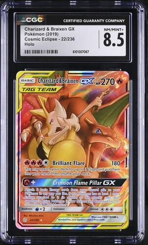 Charizard & Braixen GX - CEC 22 - English - CGC 8.5 