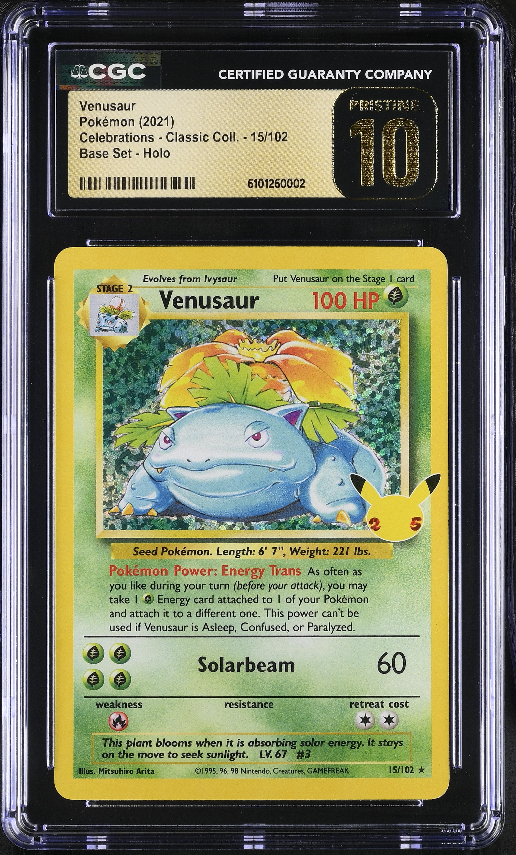 Venusaur - CEL 15 - English - CGC 10 