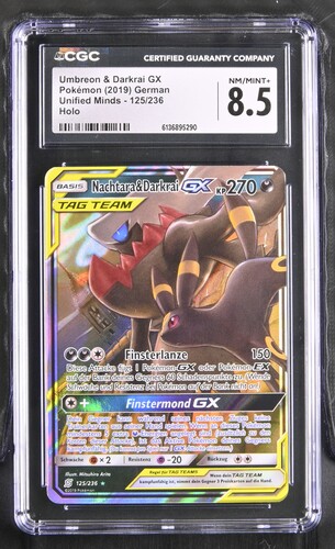 Umbreon & Darkrai GX - UNM 125 - German - CGC 8.5 