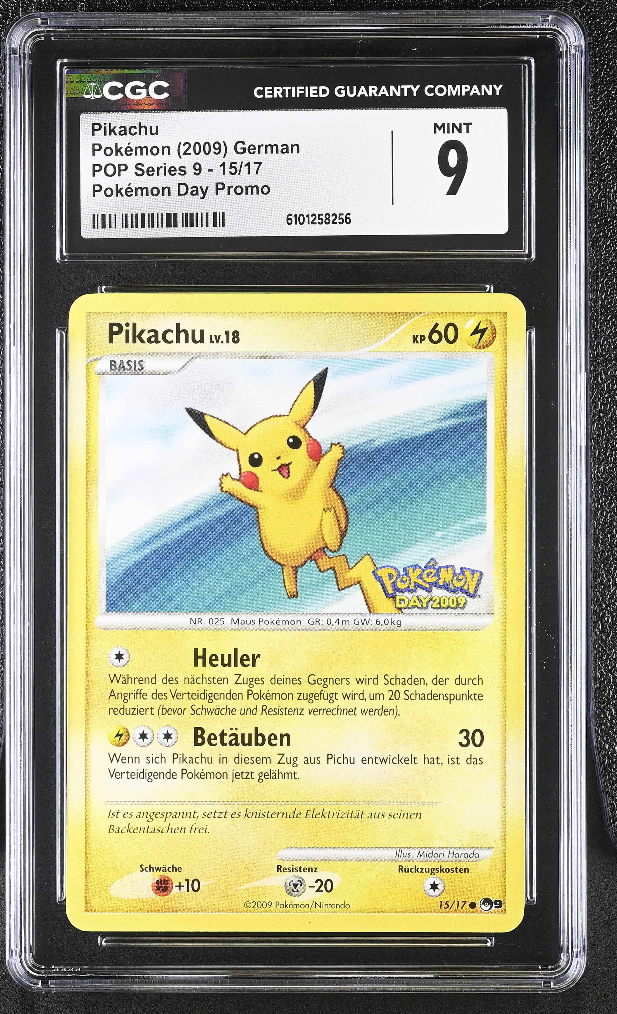 Pikachu Lv.18 - POP9 15 - German - CGC 9 