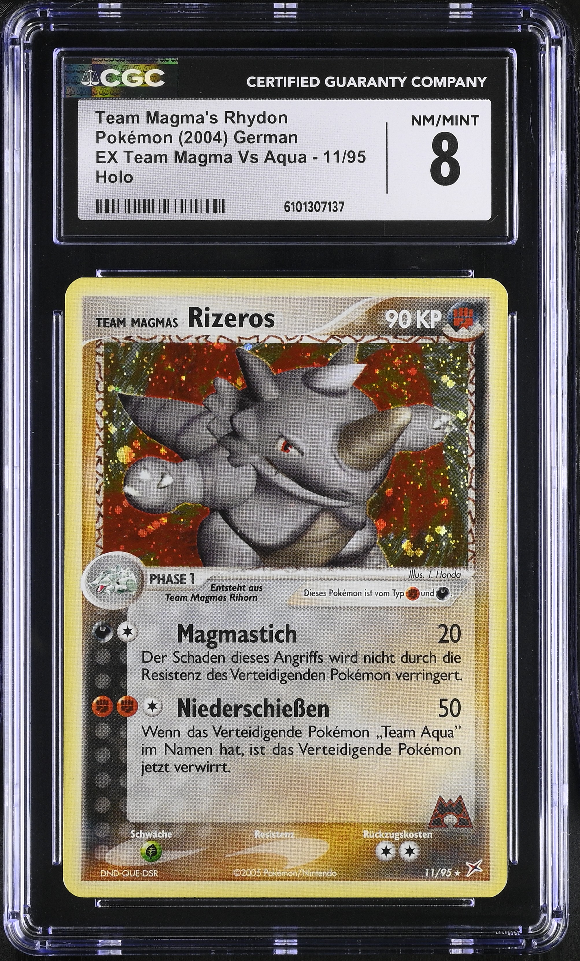 Team Magma's Rhydon (F/D) - MA 11 - German - CGC 8 