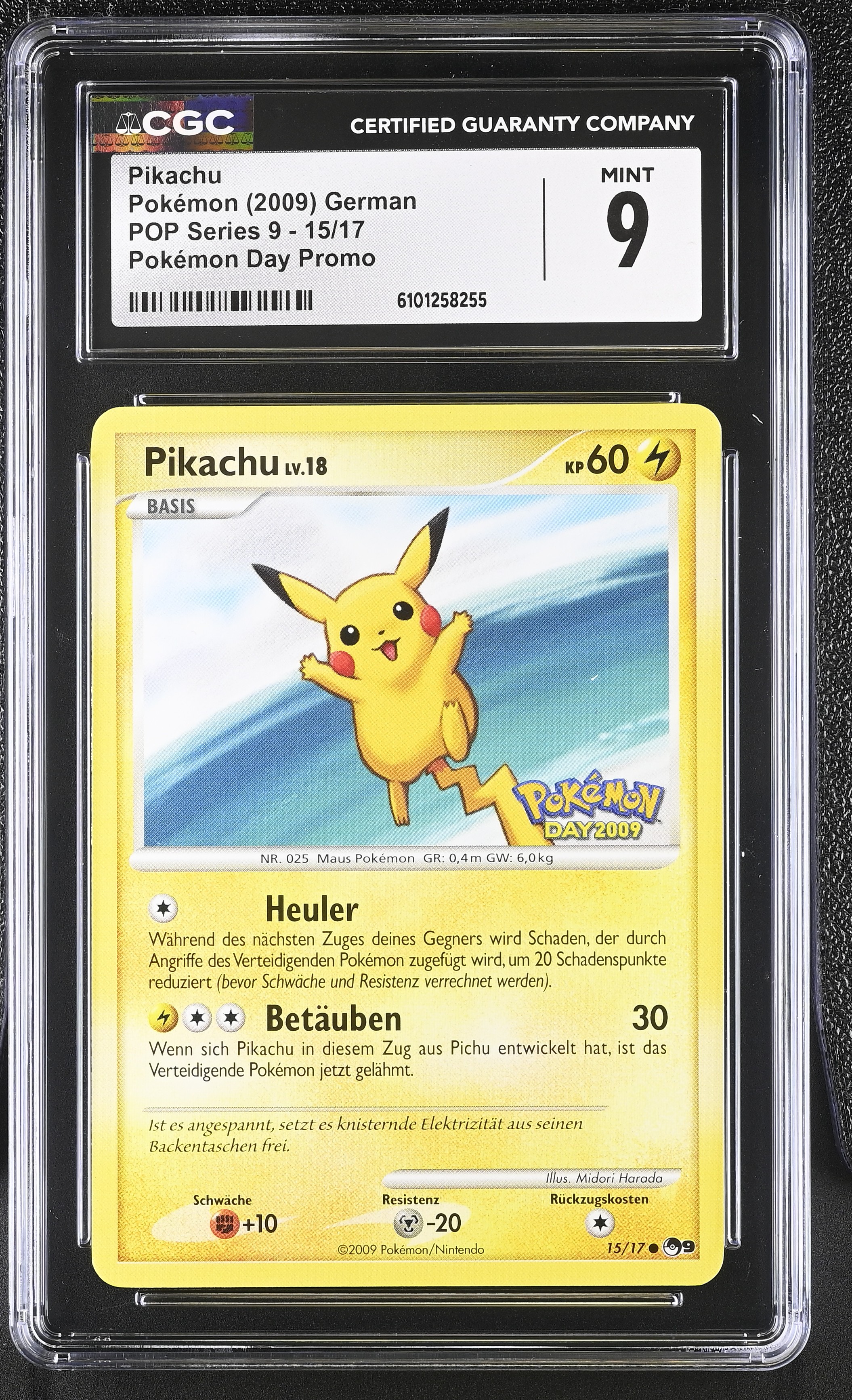 Pikachu Lv.18 - POP9 15 - German - CGC 9 