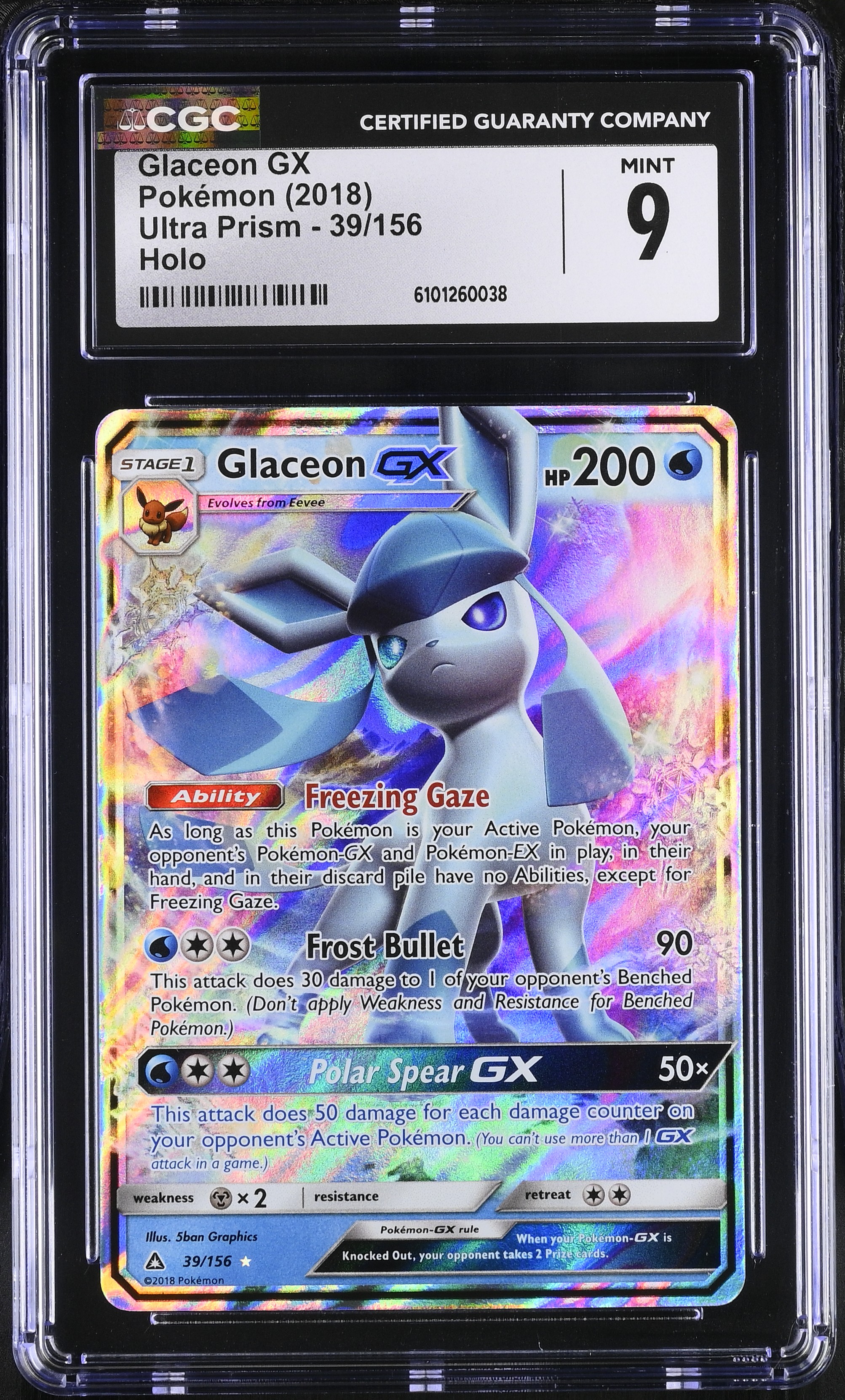 Glaceon GX - UPR 39 - English - CGC 9 