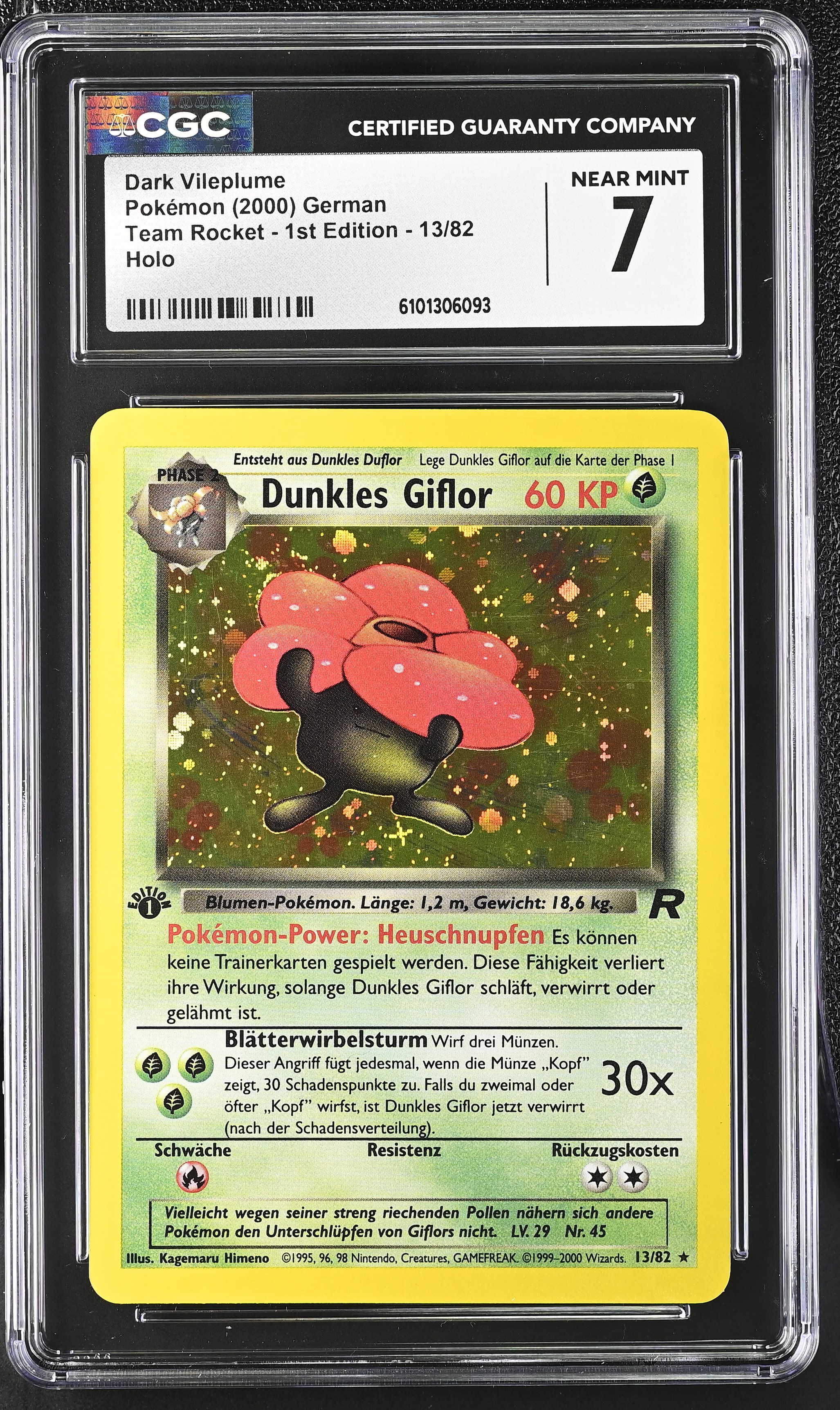 Dark Vileplume (Holo) - TR 13 - German - CGC 7