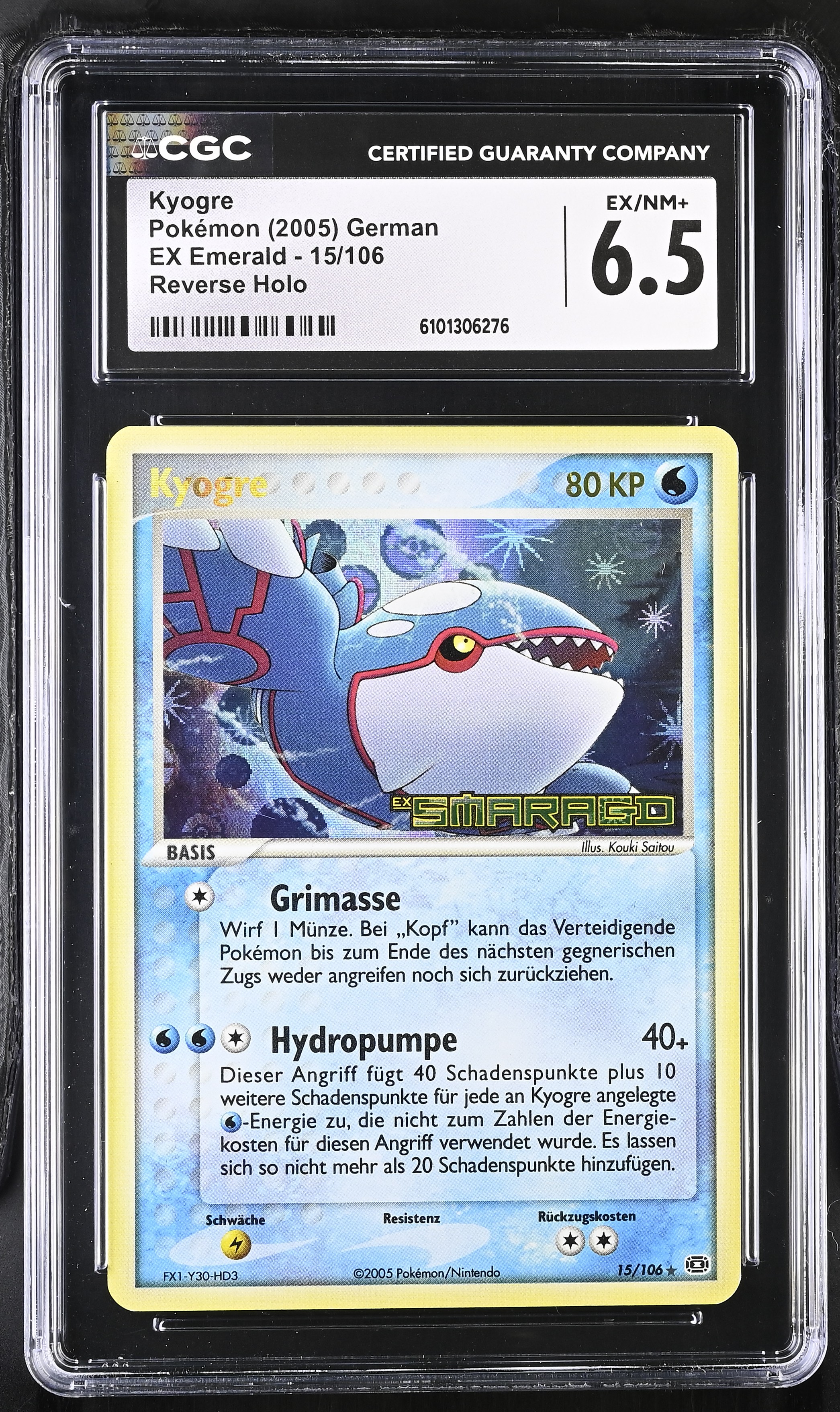 Kyogre (Scary Face) - EM 15 - German - CGC 6.5 