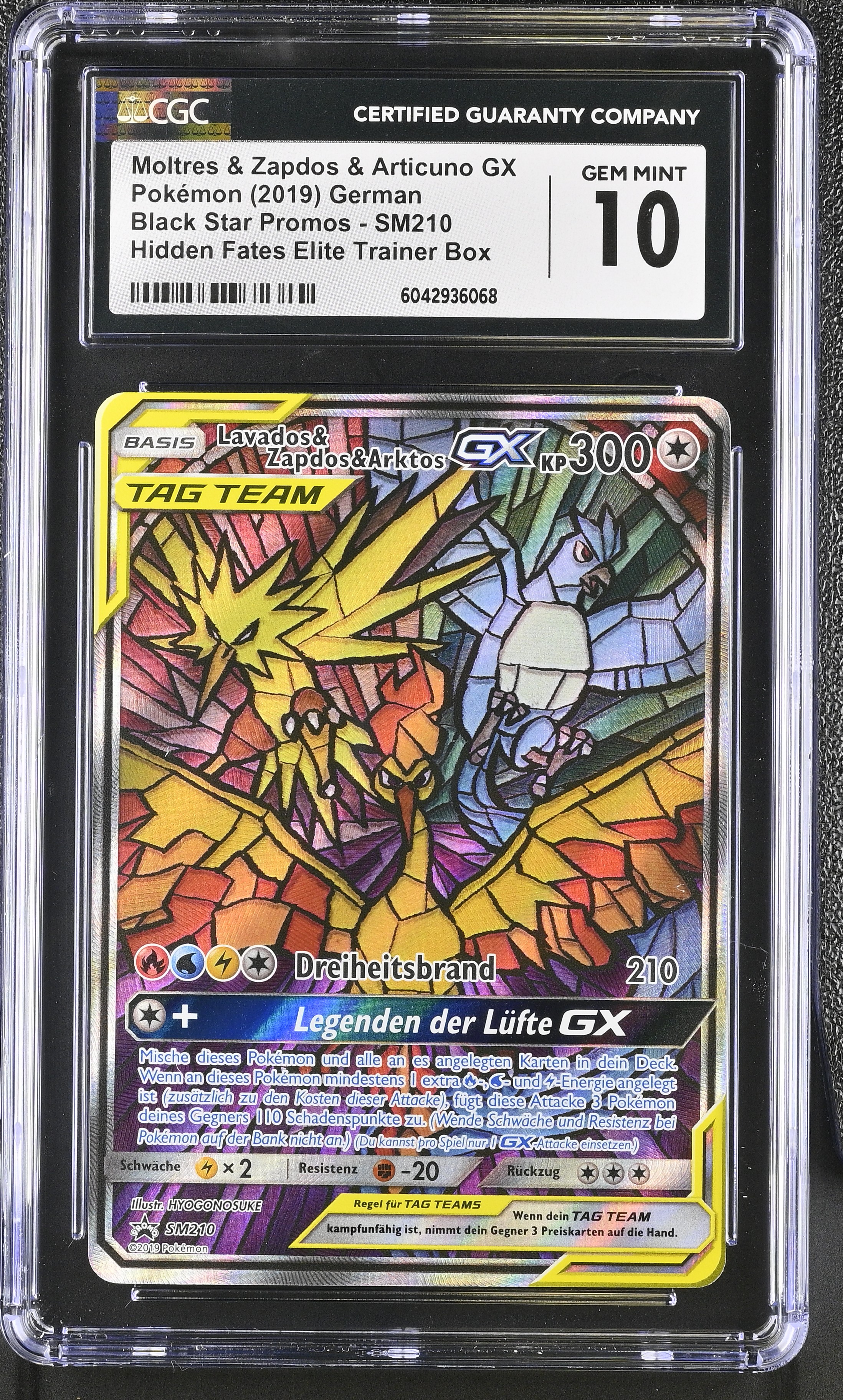 Moltres & Zapdos & Articuno GX - SM 210 - German - CGC 10