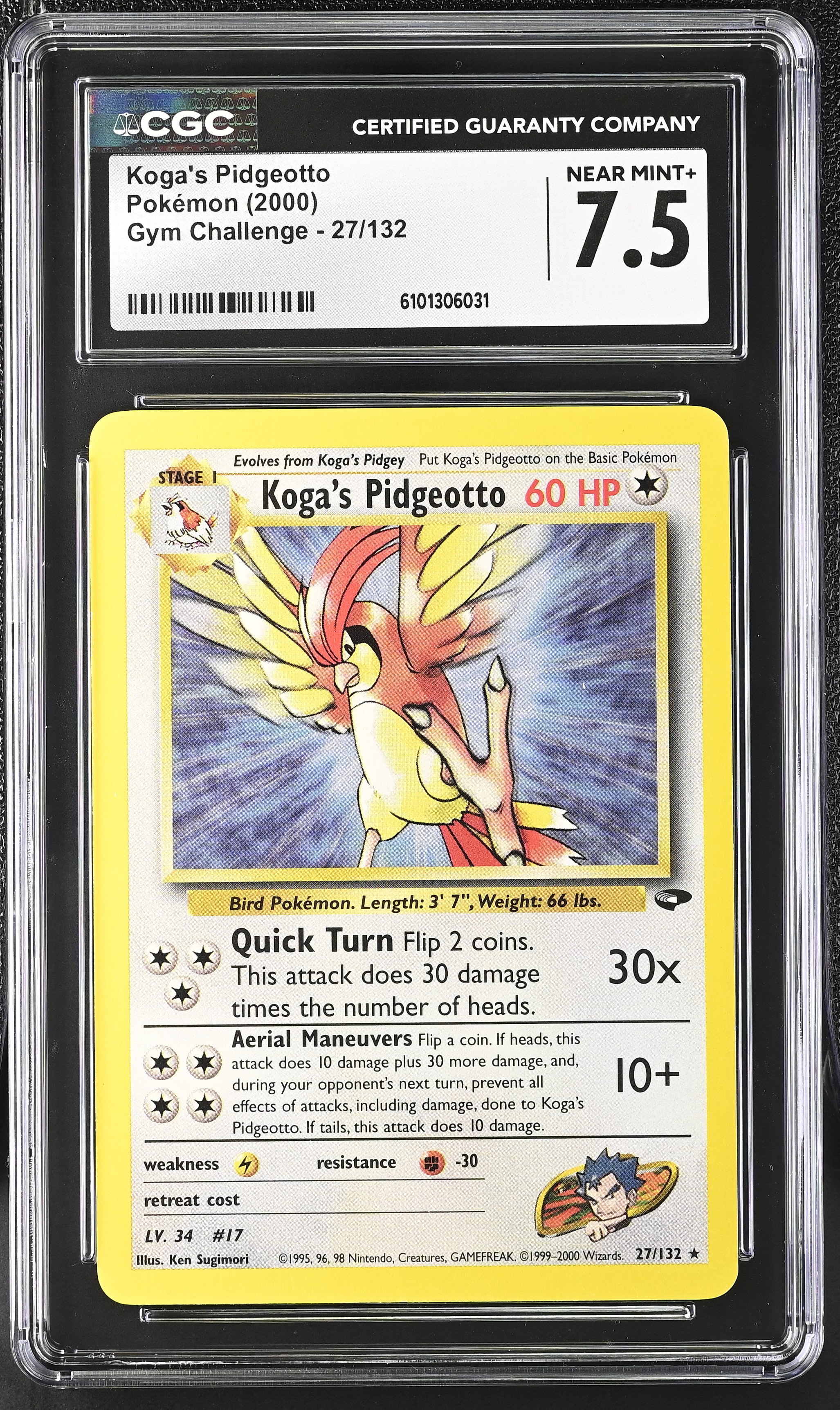 Koga's Pidgeotto - GC 27 - English - CGC 7.5 