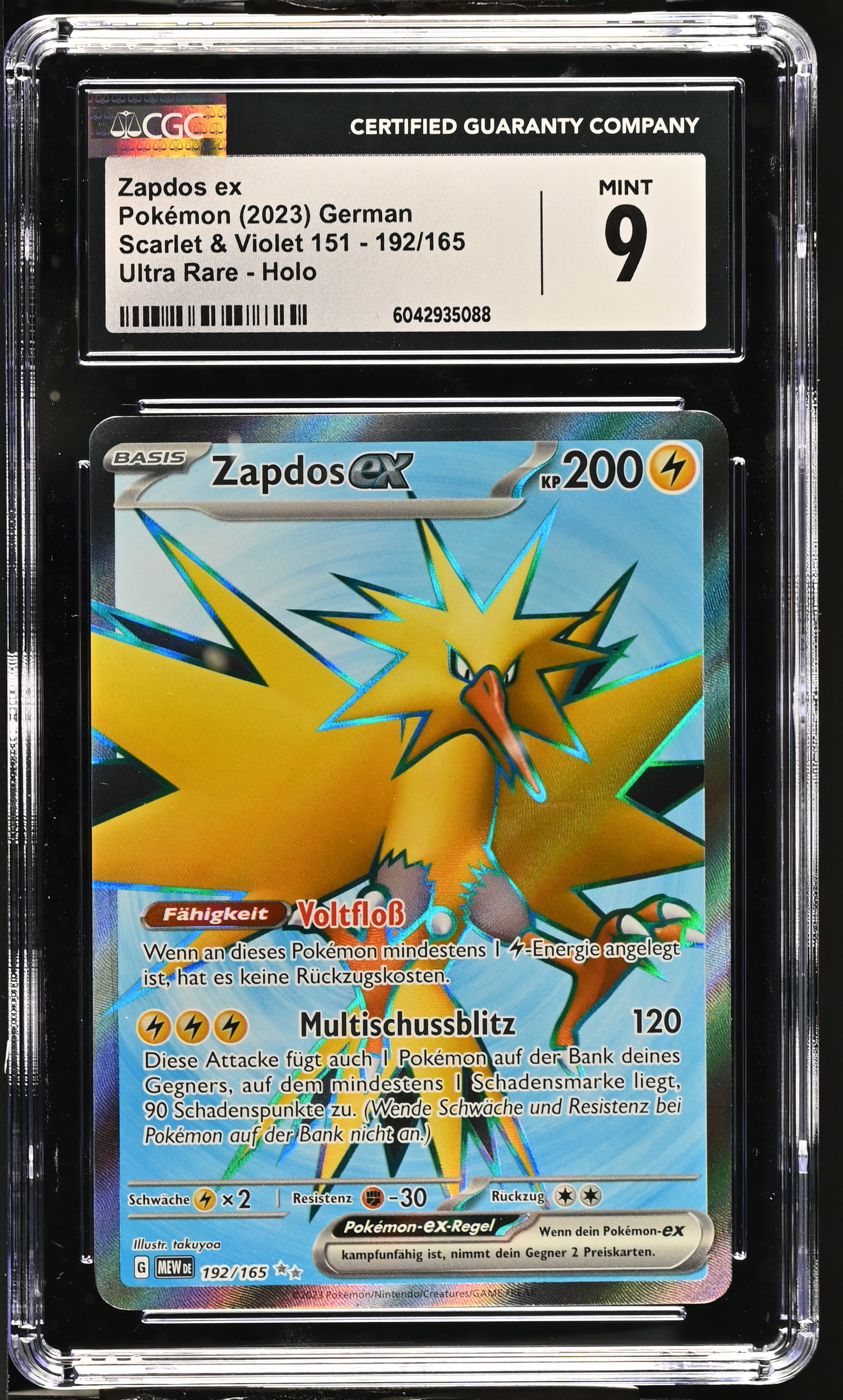 Zapdos ex - MEW 192 - German - CGC 9 