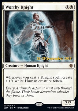 Worthy Knight (V.1) - Throne of Eldraine Promos 