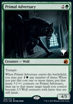 Primal Adversary (V.2) - Innistrad Midnight Hunt Promos 