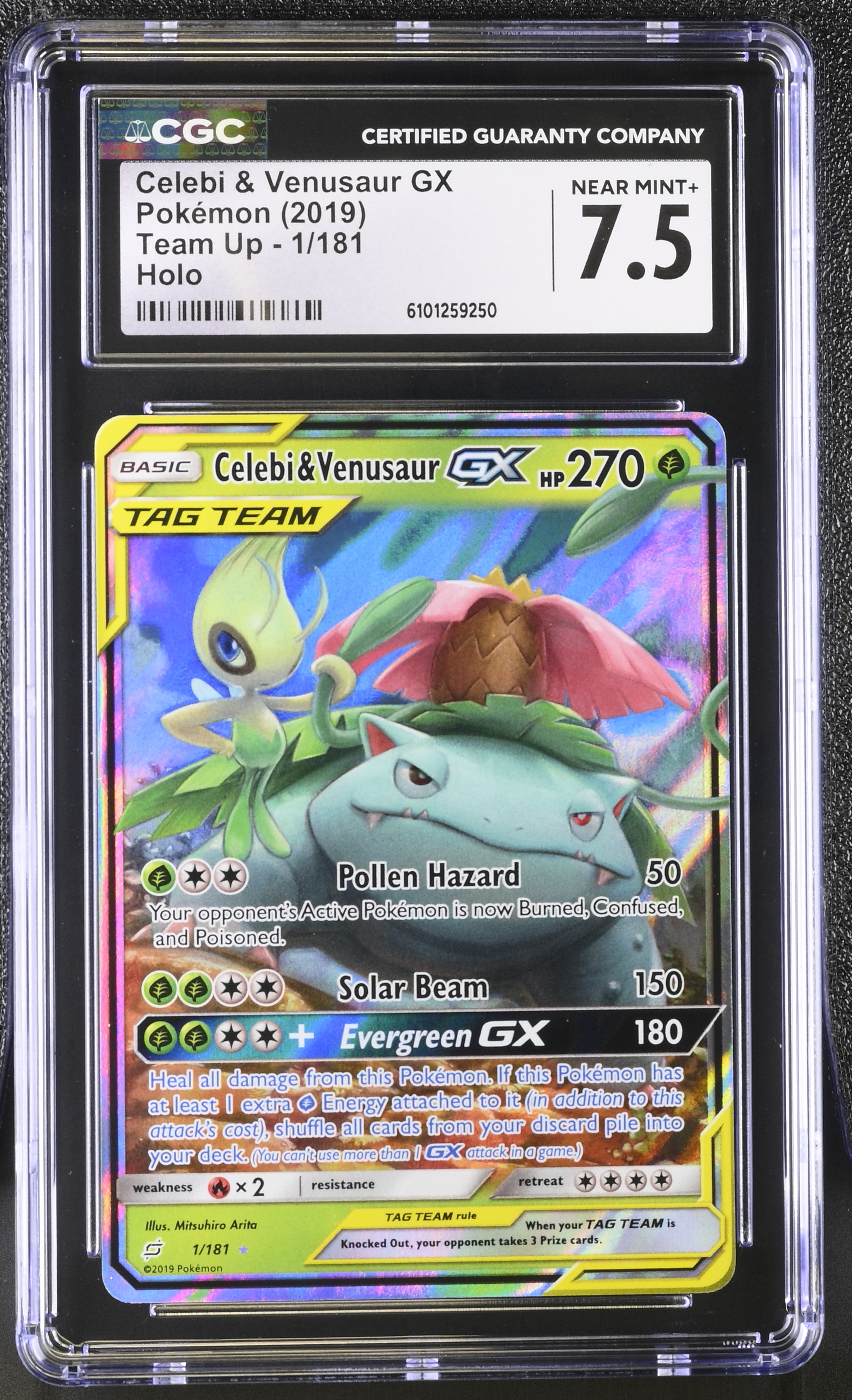 Celebi & Venusaur GX - TEU 1 - English - CGC 7.5 