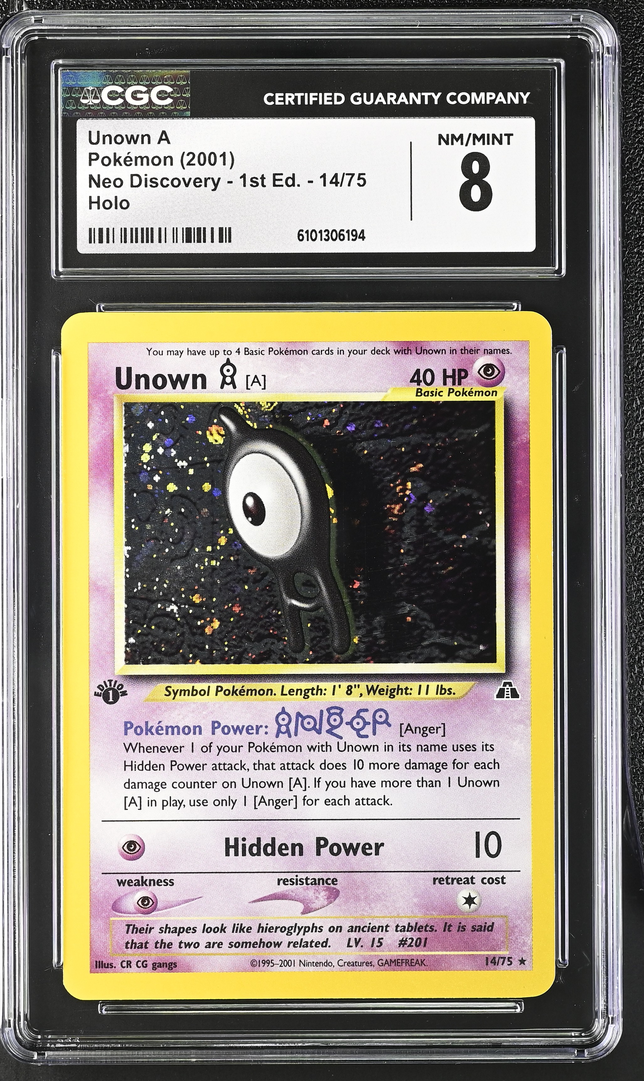 Unown [A] (Holo) - NDI 14 - English - CGC 8 