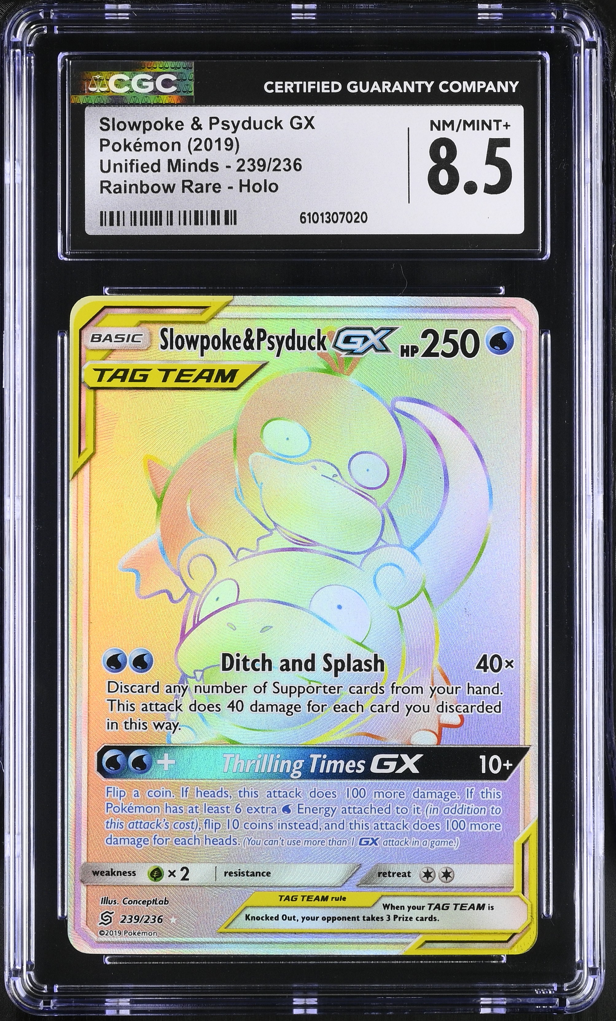 Slowpoke & Psyduck GX - UNM 239 - English - CGC 8.5 