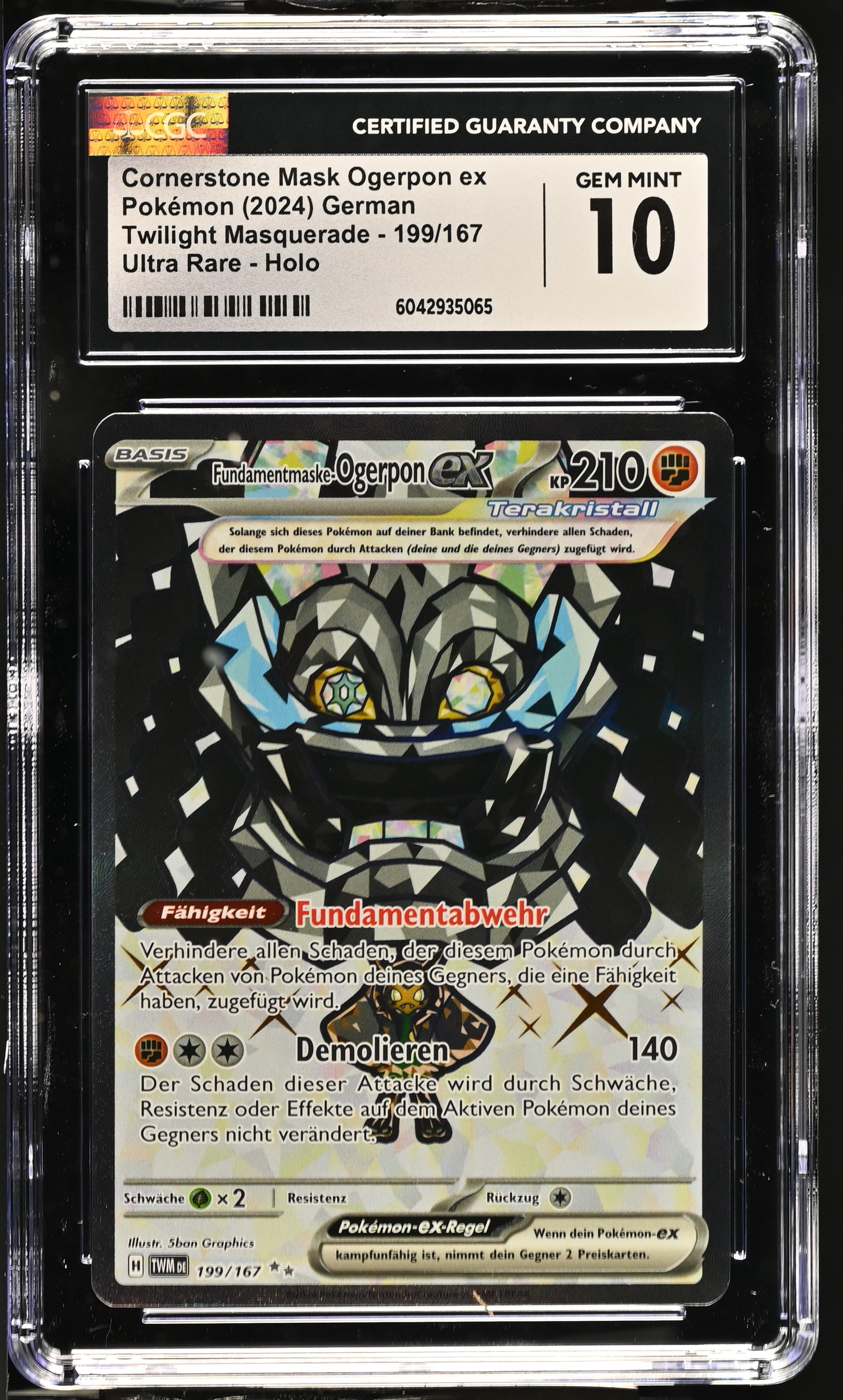 Cornerstone Mask Ogerpon ex - TWM 199 - German - CGC 10 