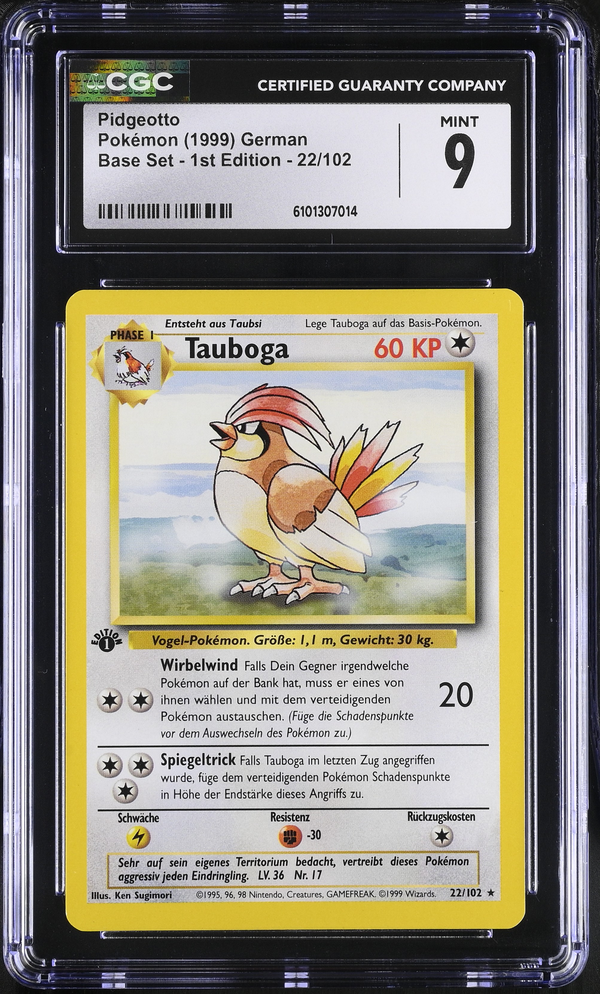 Pidgeotto - BS 22 - German - CGC 9