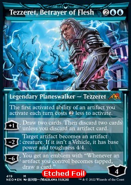 Tezzeret Betrayer of Flesh (V.3) - Kamigawa Neon Dynasty Extras