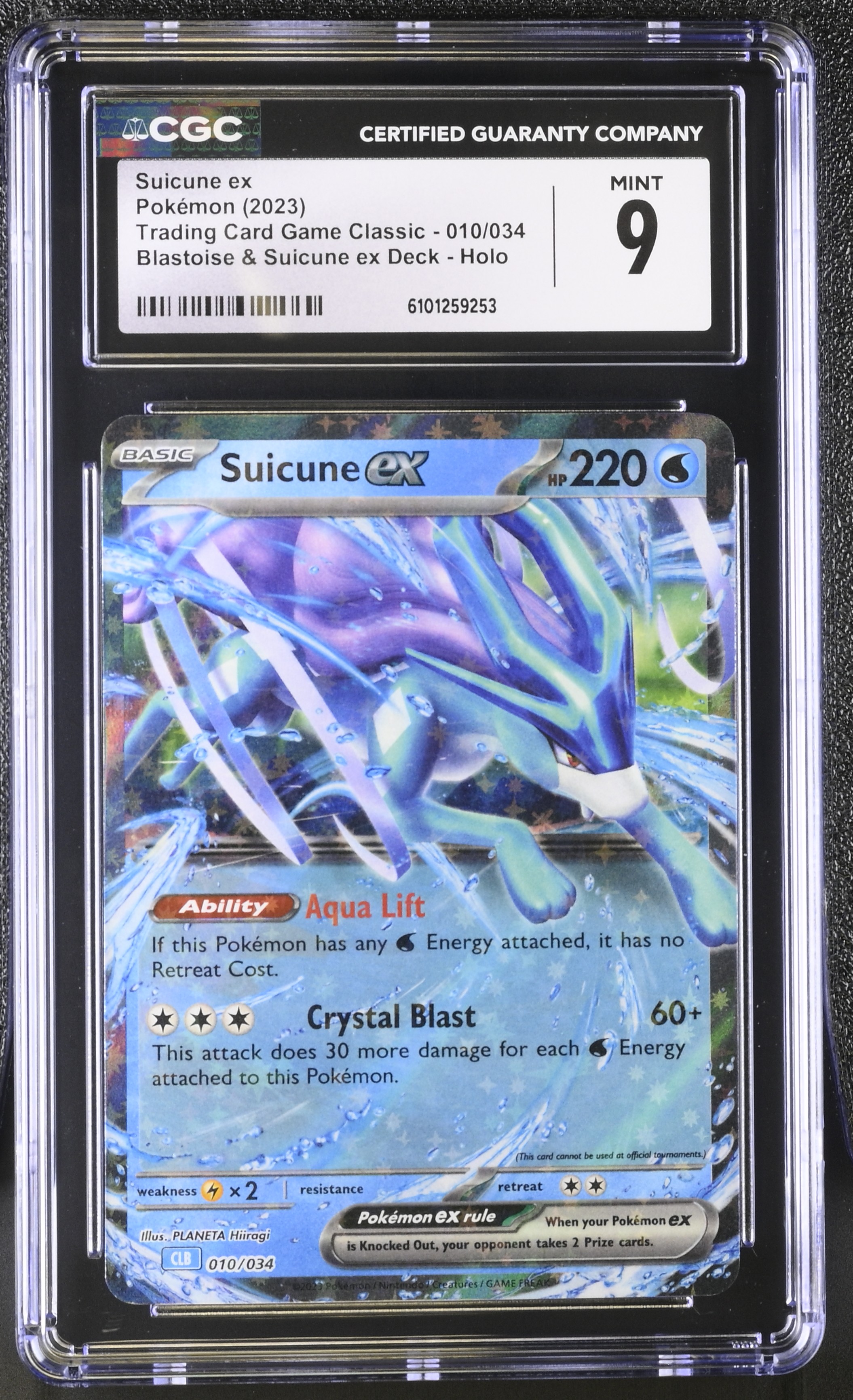 Suicune ex - CLB 10 - English - CGC 9 