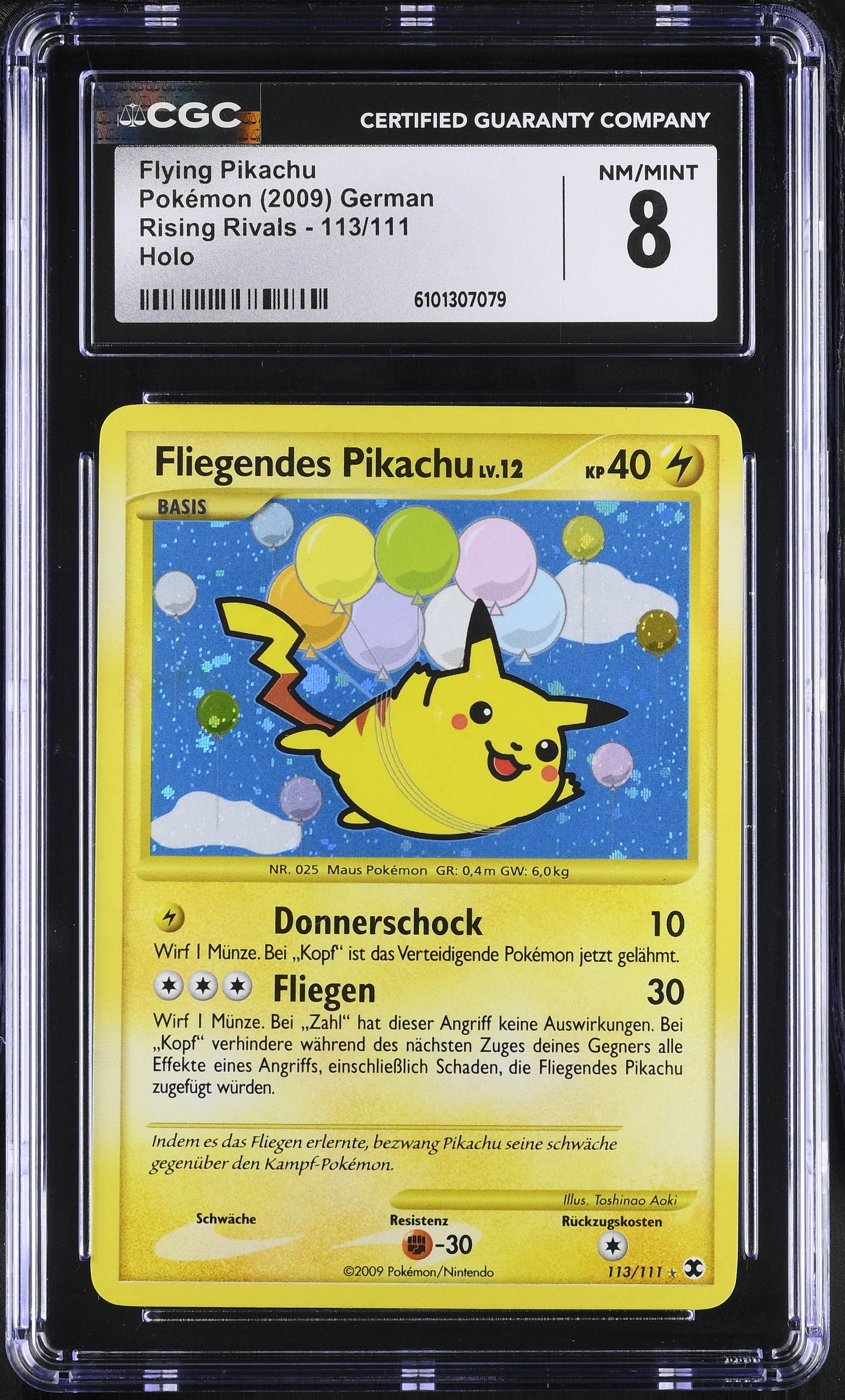 Flying Pikachu Lv.12 - RR 113 - German - CGC 8 