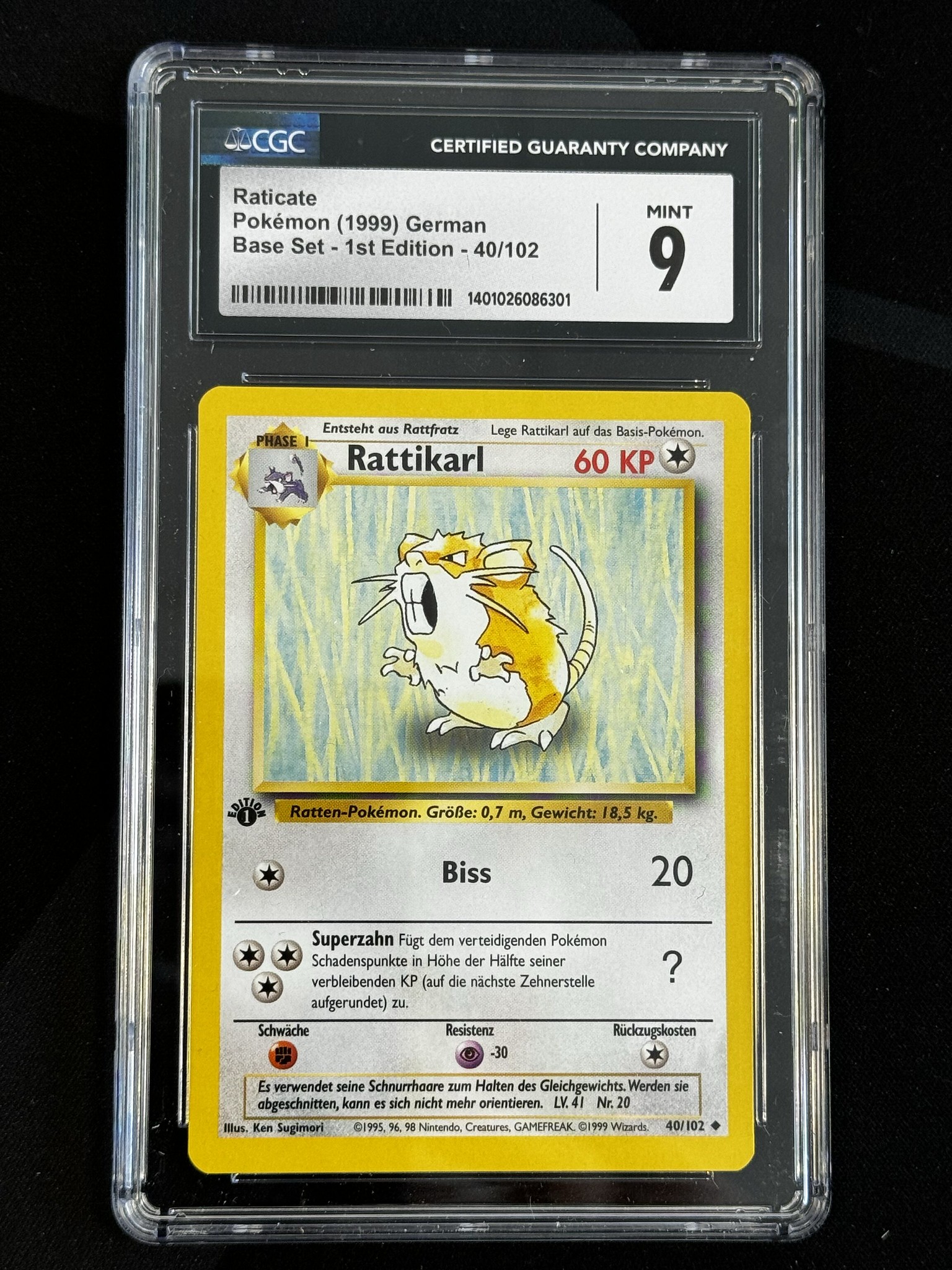 Raticate - BS 40 - German - CGC 9 