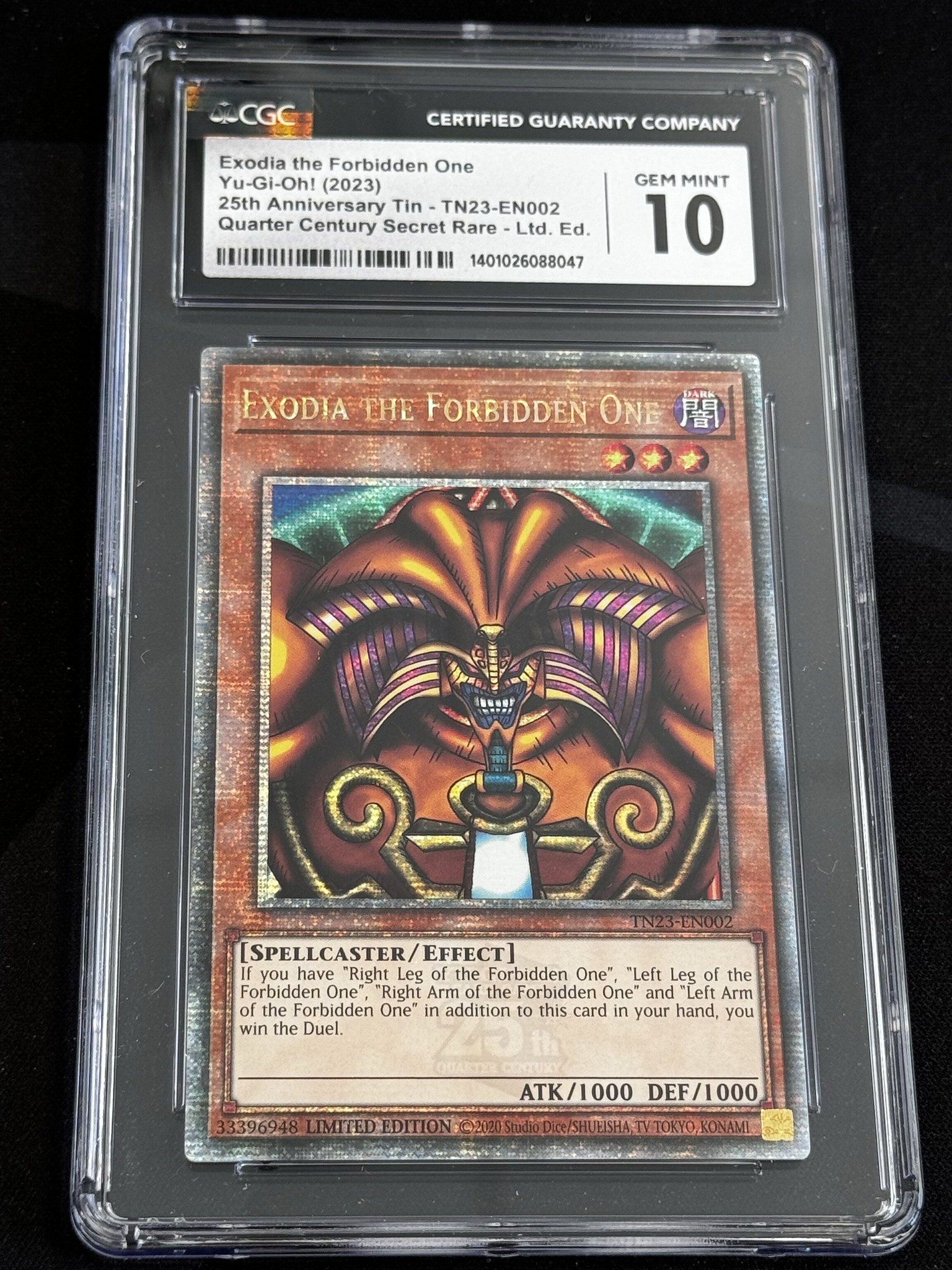 Exodia the Forbidden One - TN23 2 - English - CGC 10 