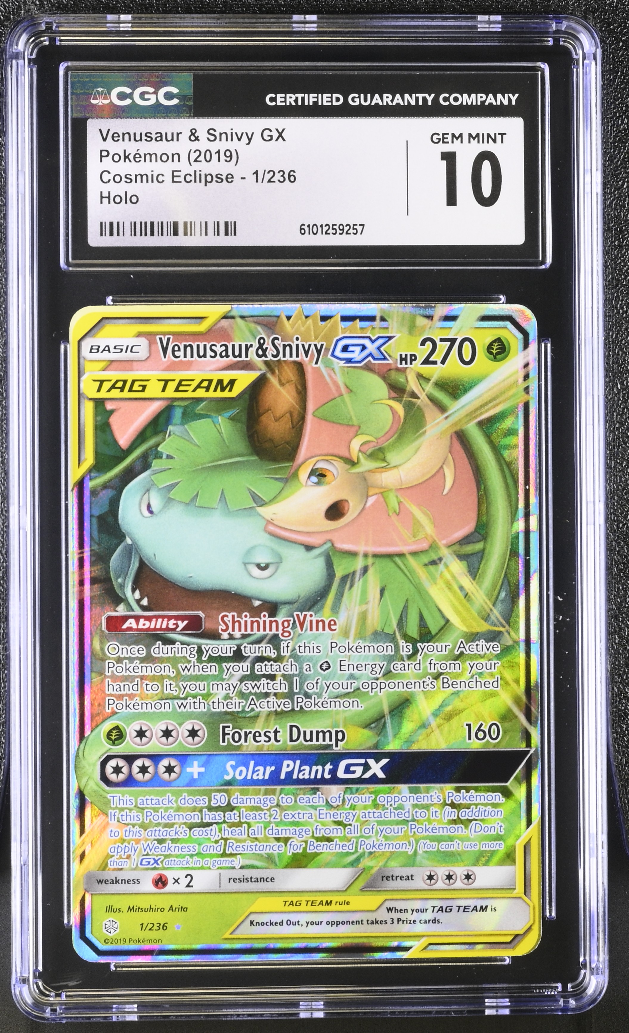 Venusaur & Snivy GX - CEC 1 - English - CGC 10 