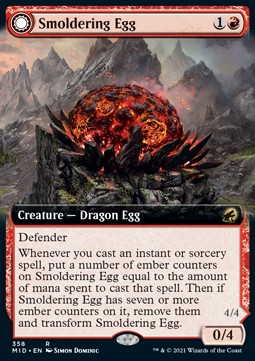 Smoldering Egg Ashmouth Dragon - Innistrad Midnight Hunt Extras 