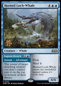 Horned Loch Whale Lagoon Breach (V.1) - Wilds of Eldraine Promos 