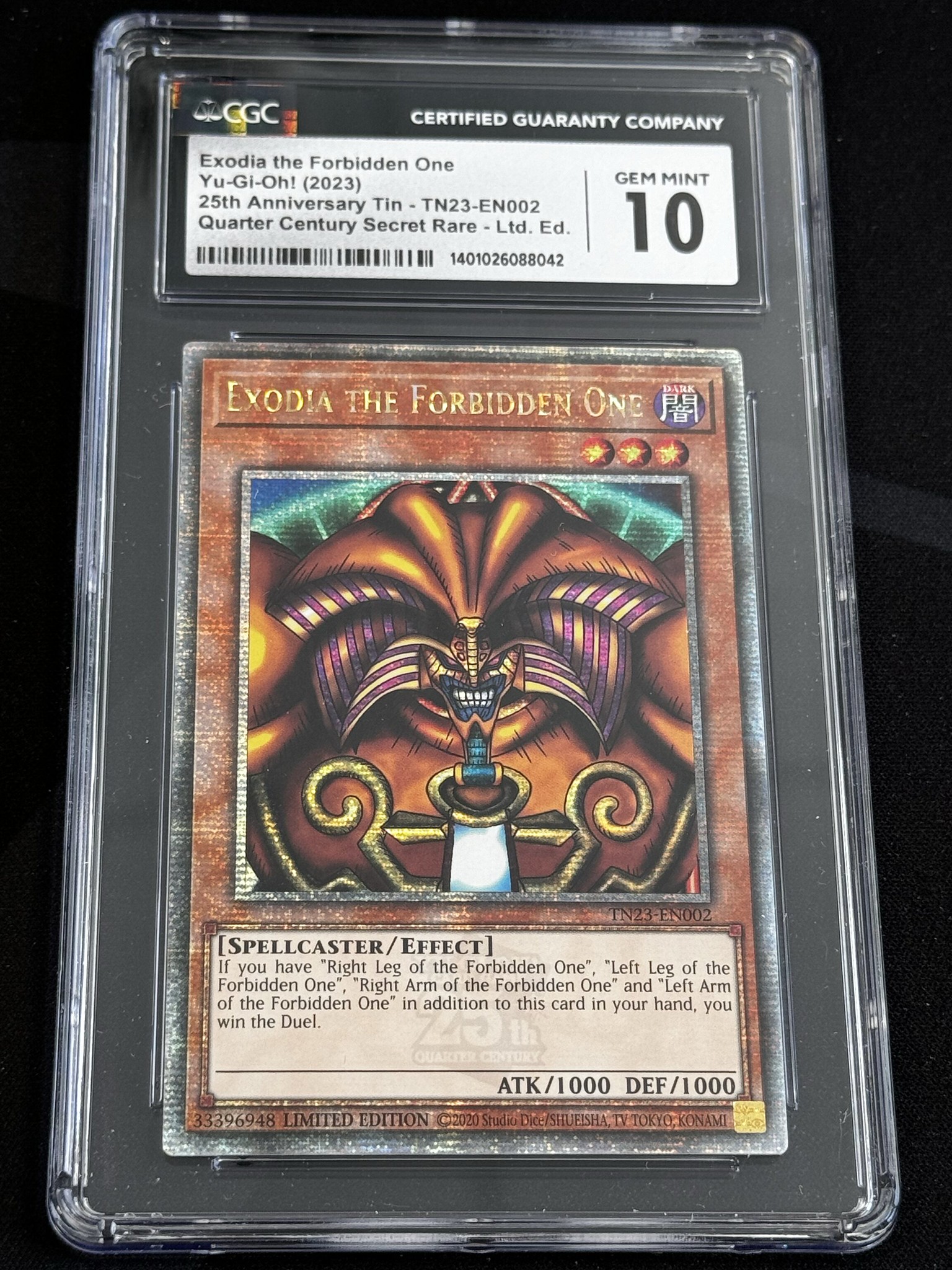 Exodia the Forbidden One - TN23 2 - English - CGC 10 