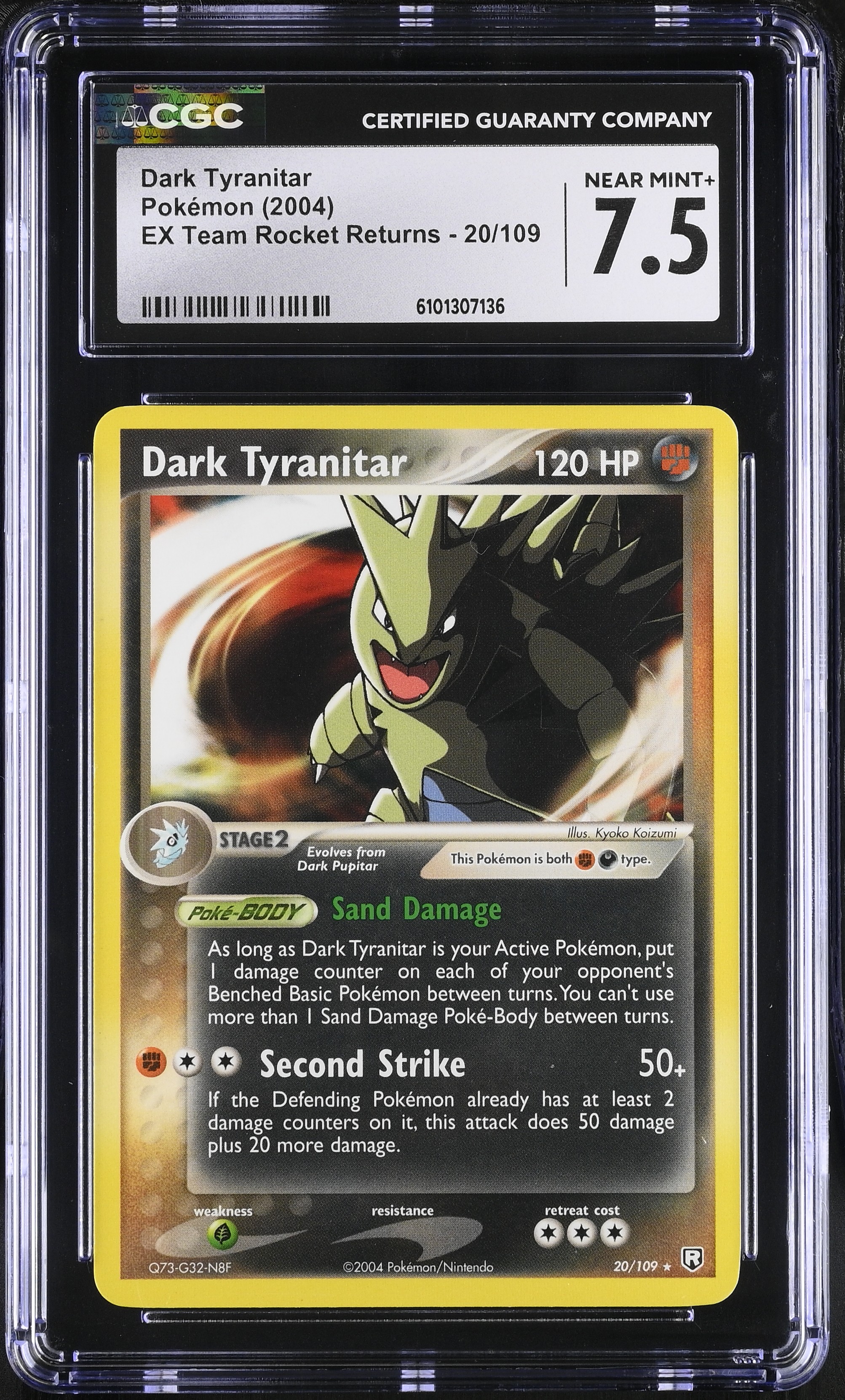 Dark Tyranitar (Sand Damage) - TRR 20 - English - CGC 7.5 