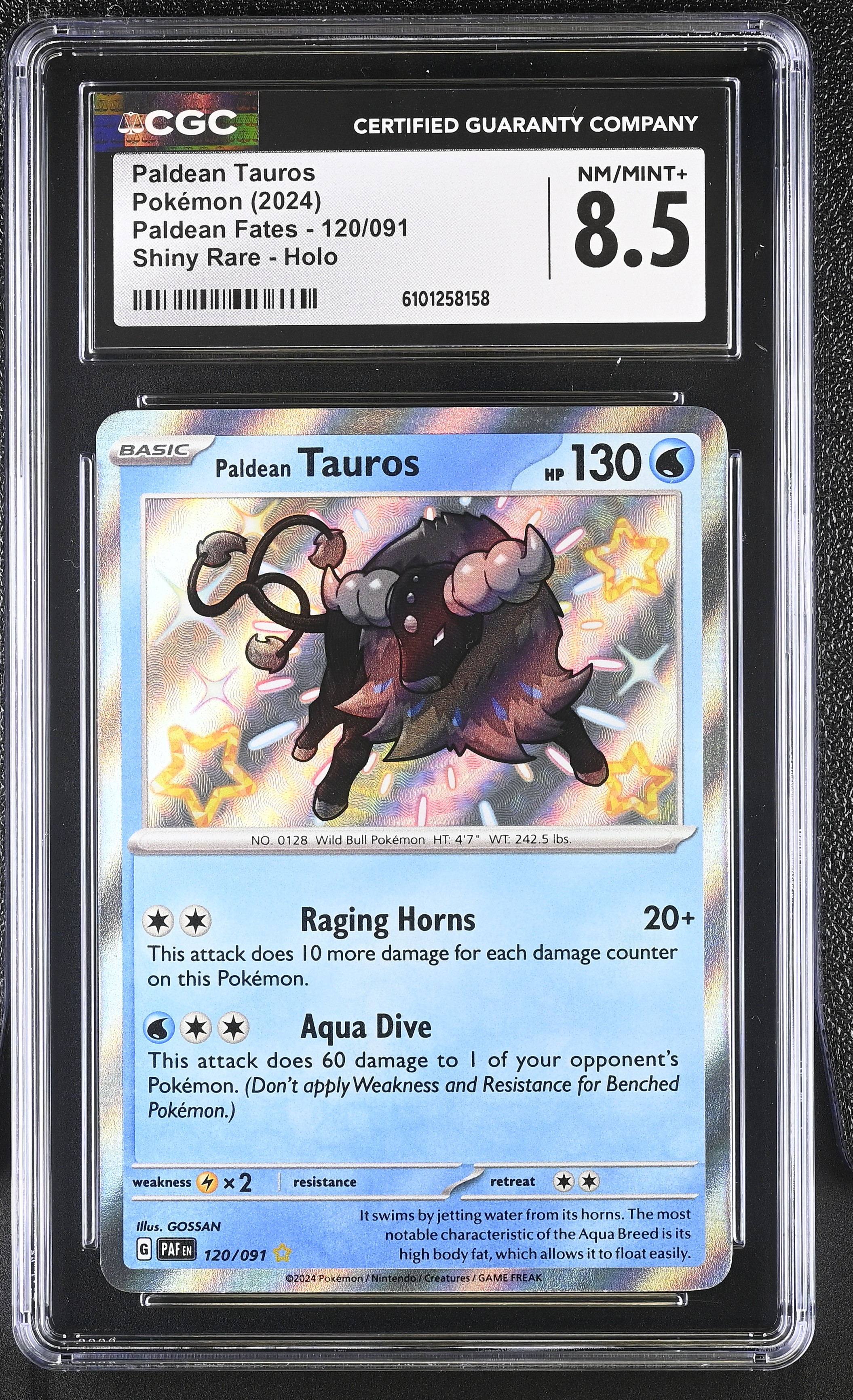 Paldean Tauros - PAF 120 - English - CGC 8.5 