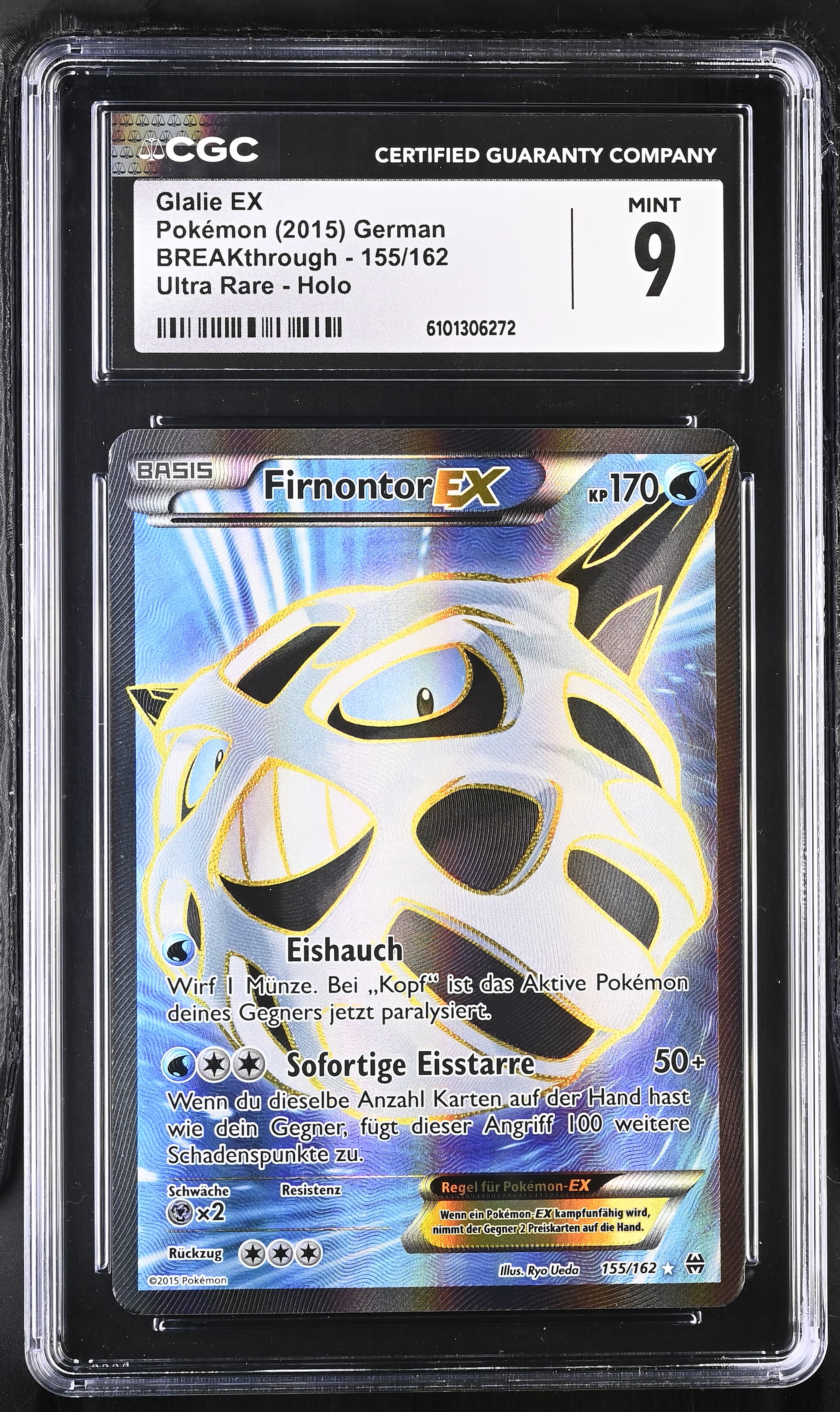 Glalie EX (Ultra Rare) - BKT 155 - German - CGC 9 