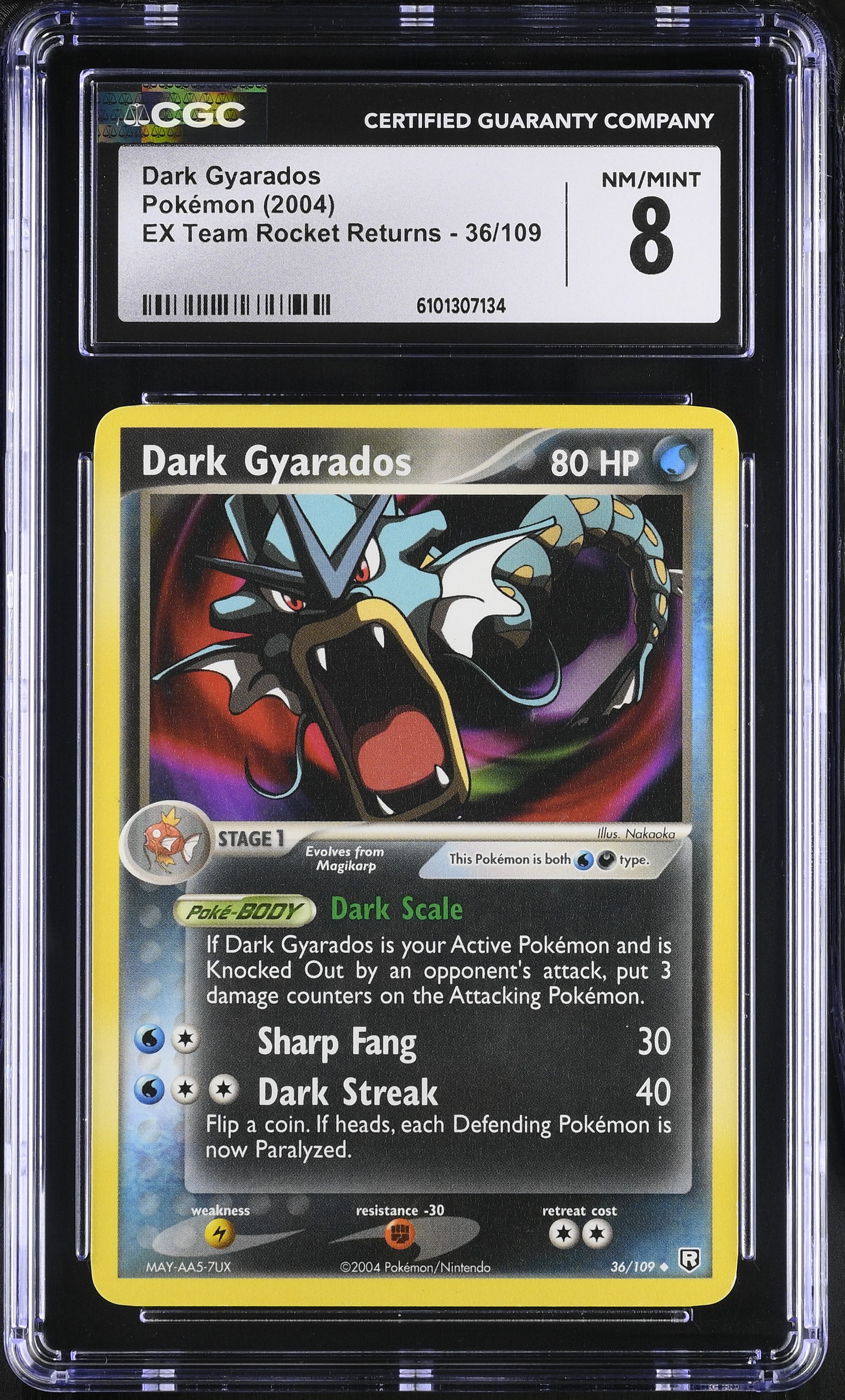 Dark Gyarados - TRR 36 - English - CGC 8 