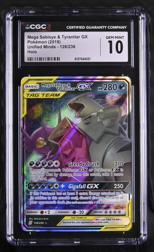 Mega Sableye & Tyranitar GX - UNM 126 - English - CGC 10 