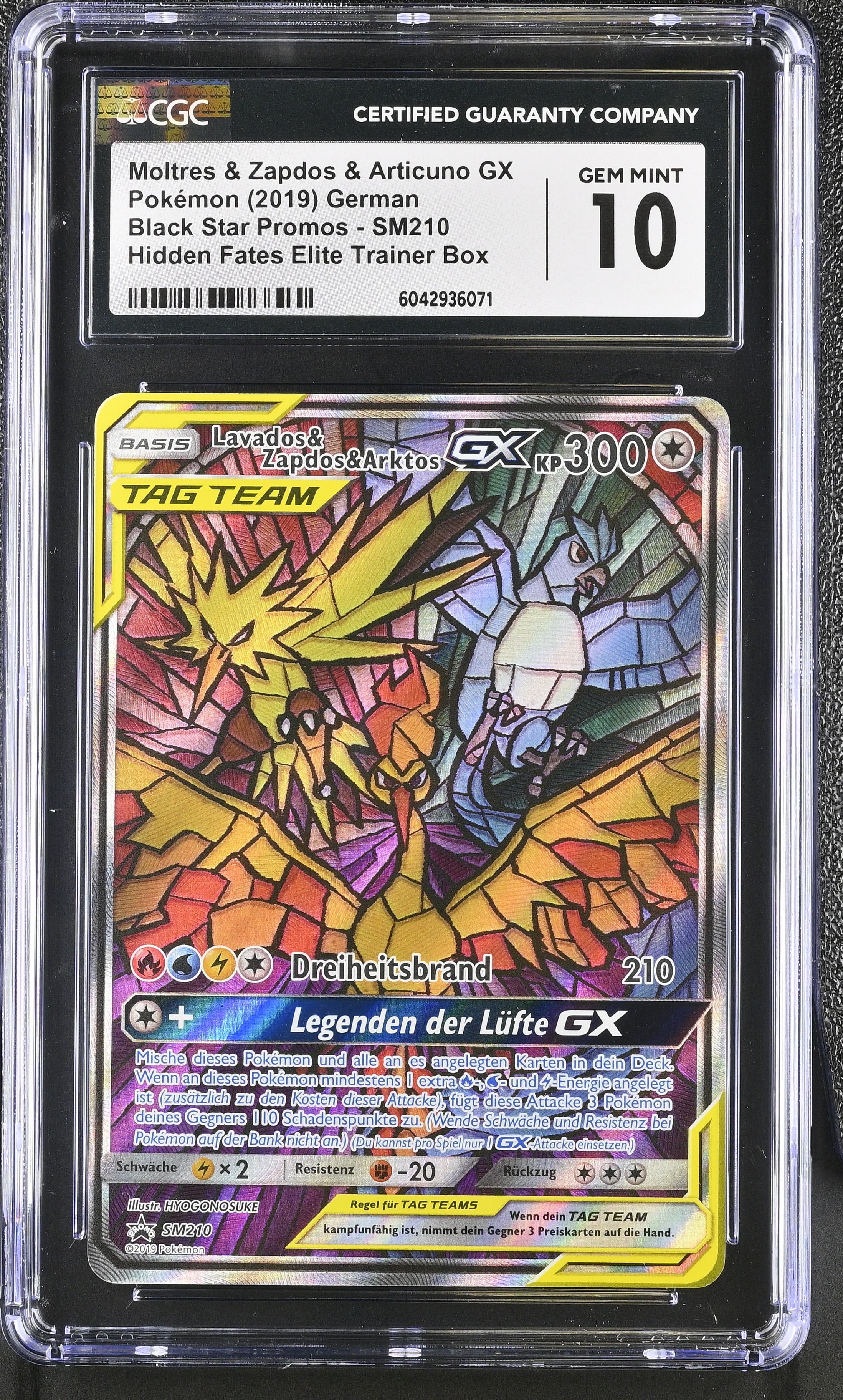 Moltres & Zapdos & Articuno GX - SM 210 - German - CGC 10