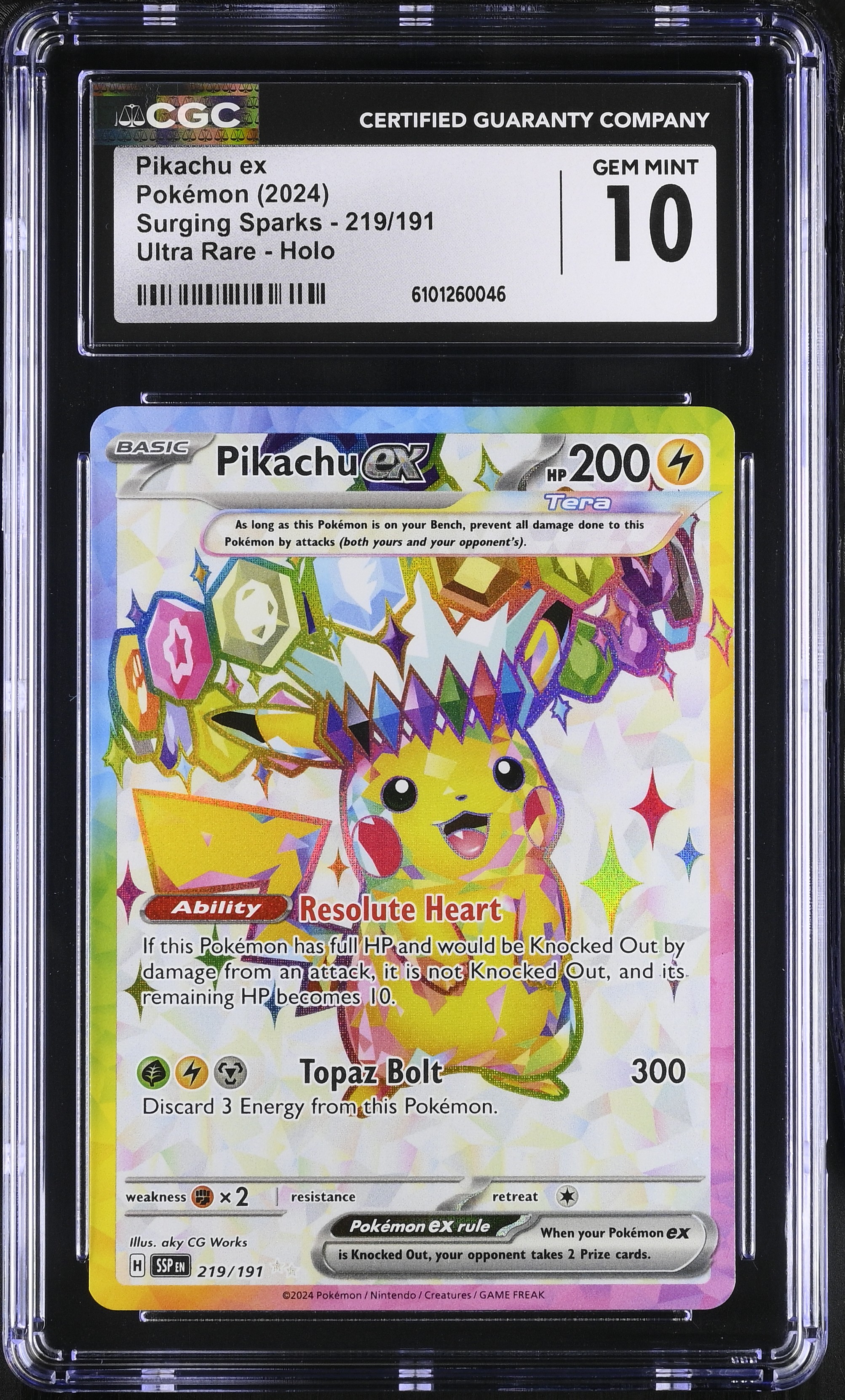 Pikachu ex - SSP 219 - English - CGC 10 