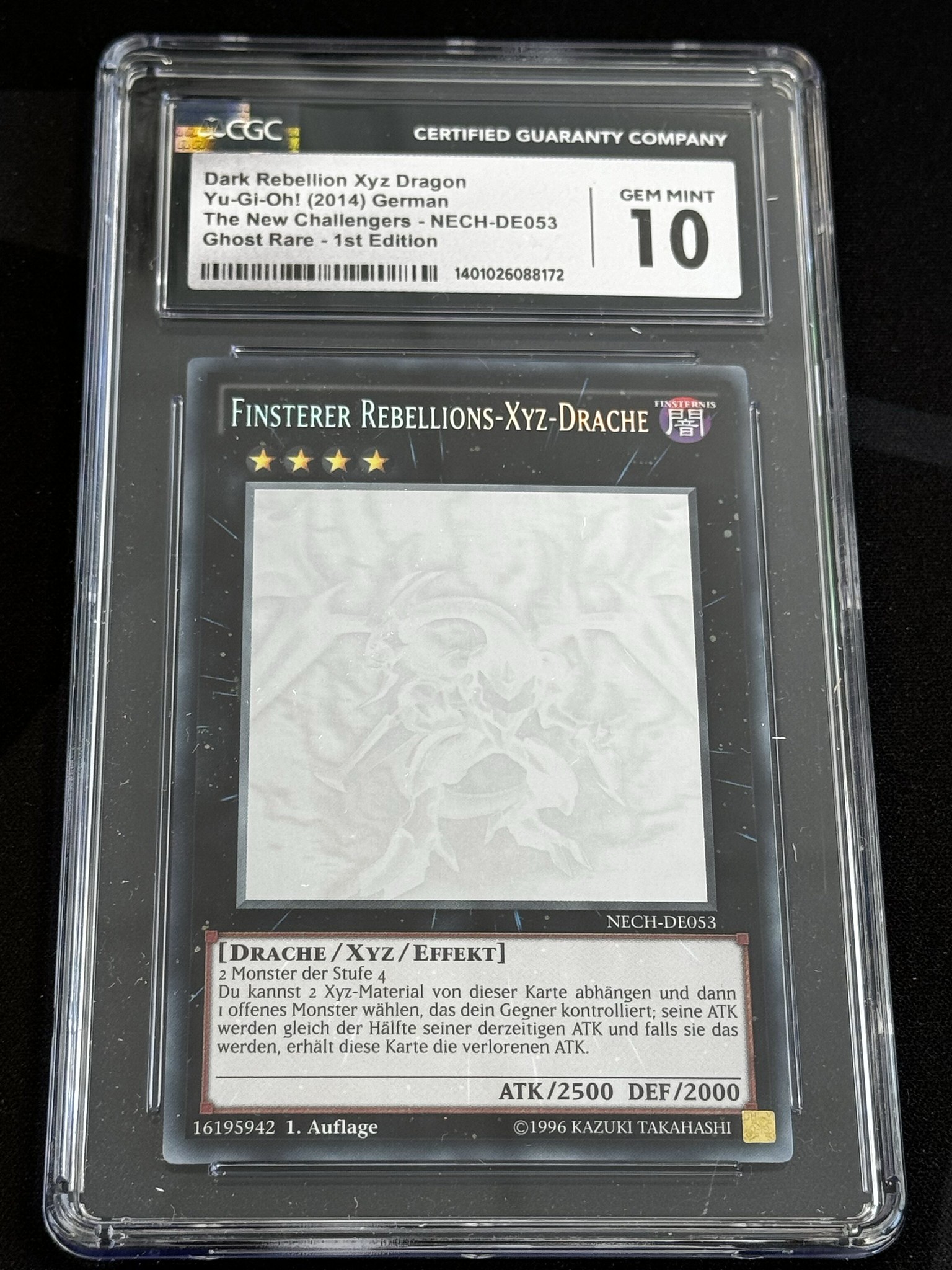 Dark Rebellion Xyz Dragon (V.3 - Ghost Rare) - NECH 53 - German - CGC 10