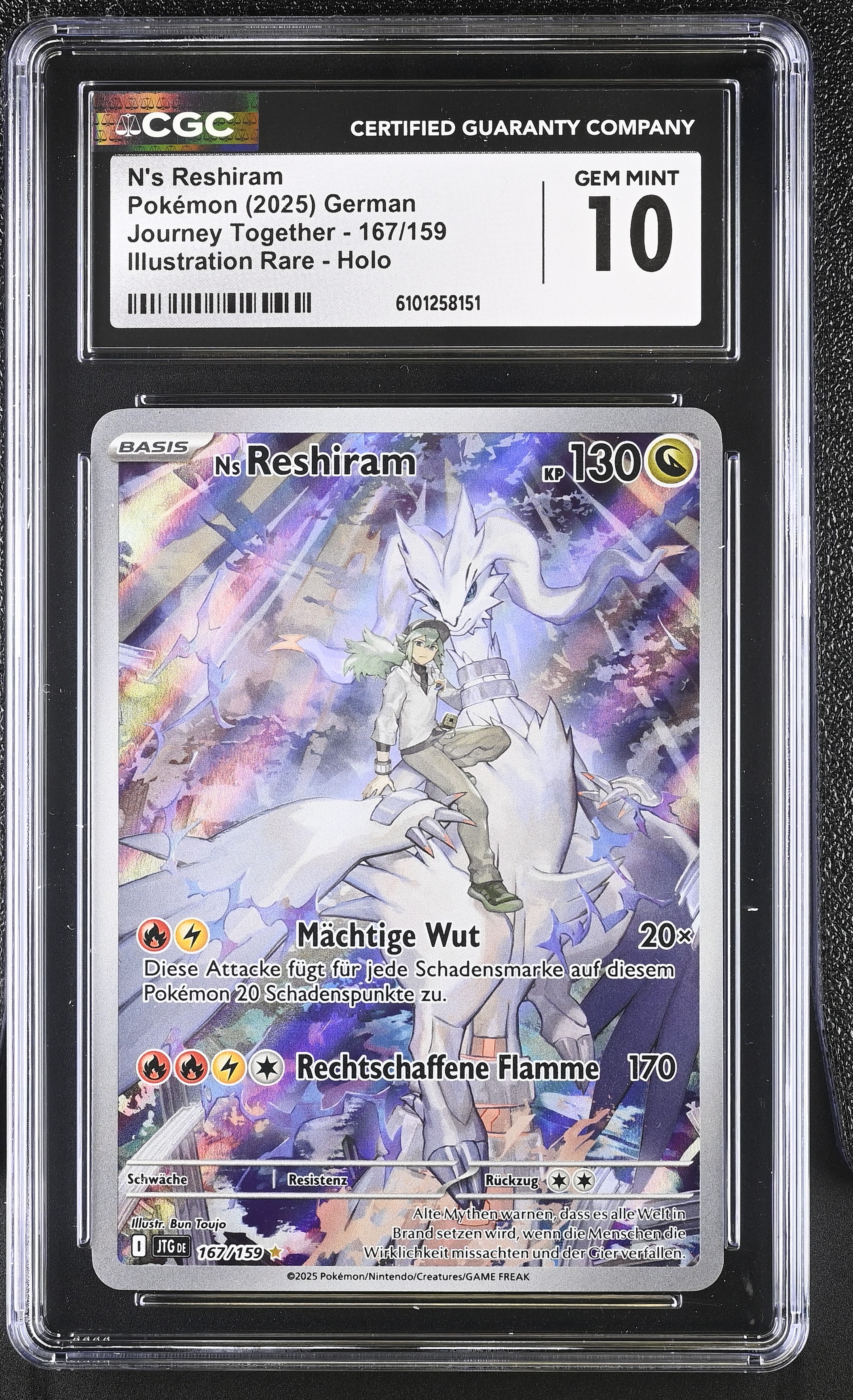 Ns Reshiram - JTG 167 - German - CGC 10 