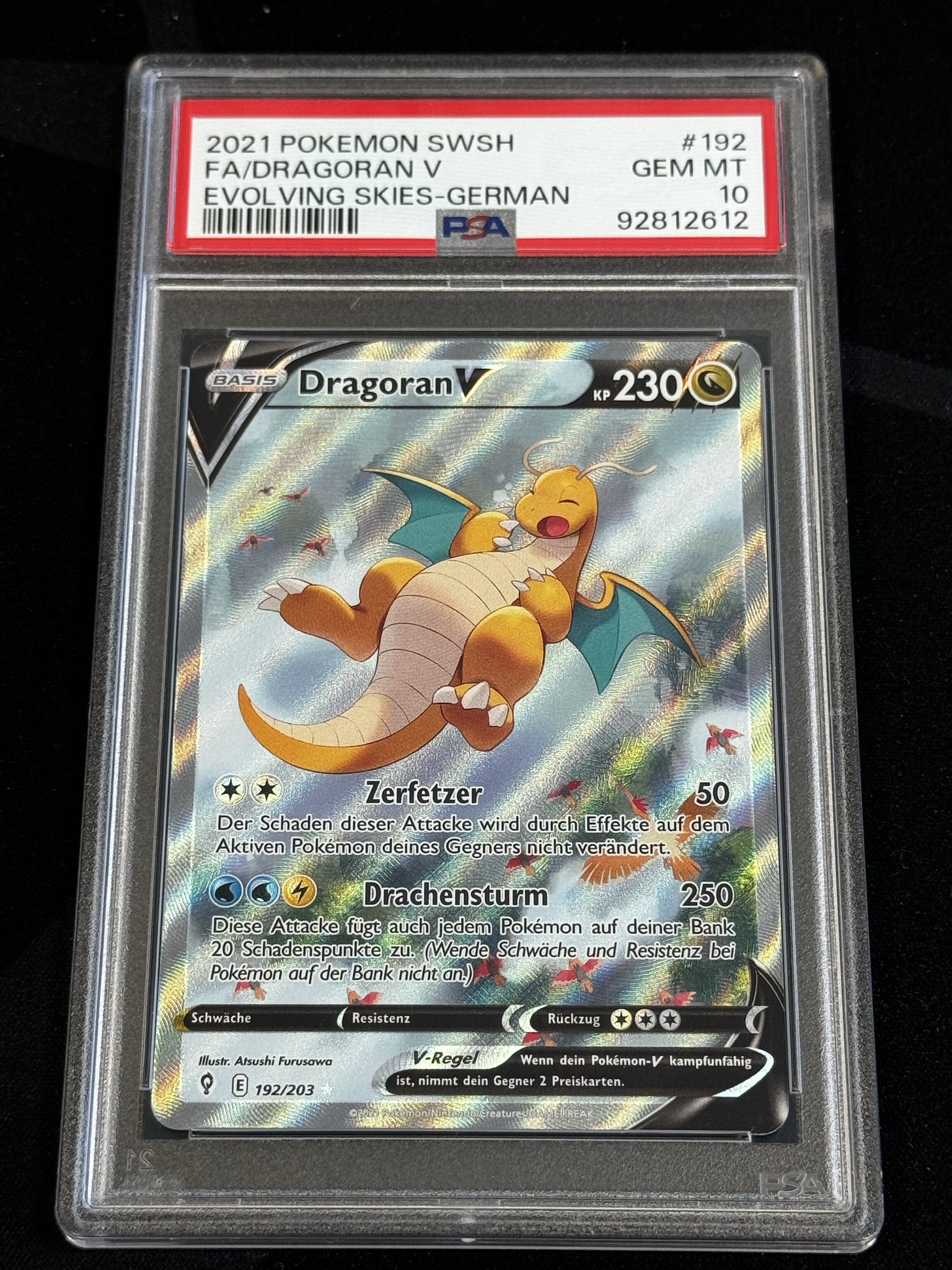 Dragonite V - EVS 192 - German - PSA 10