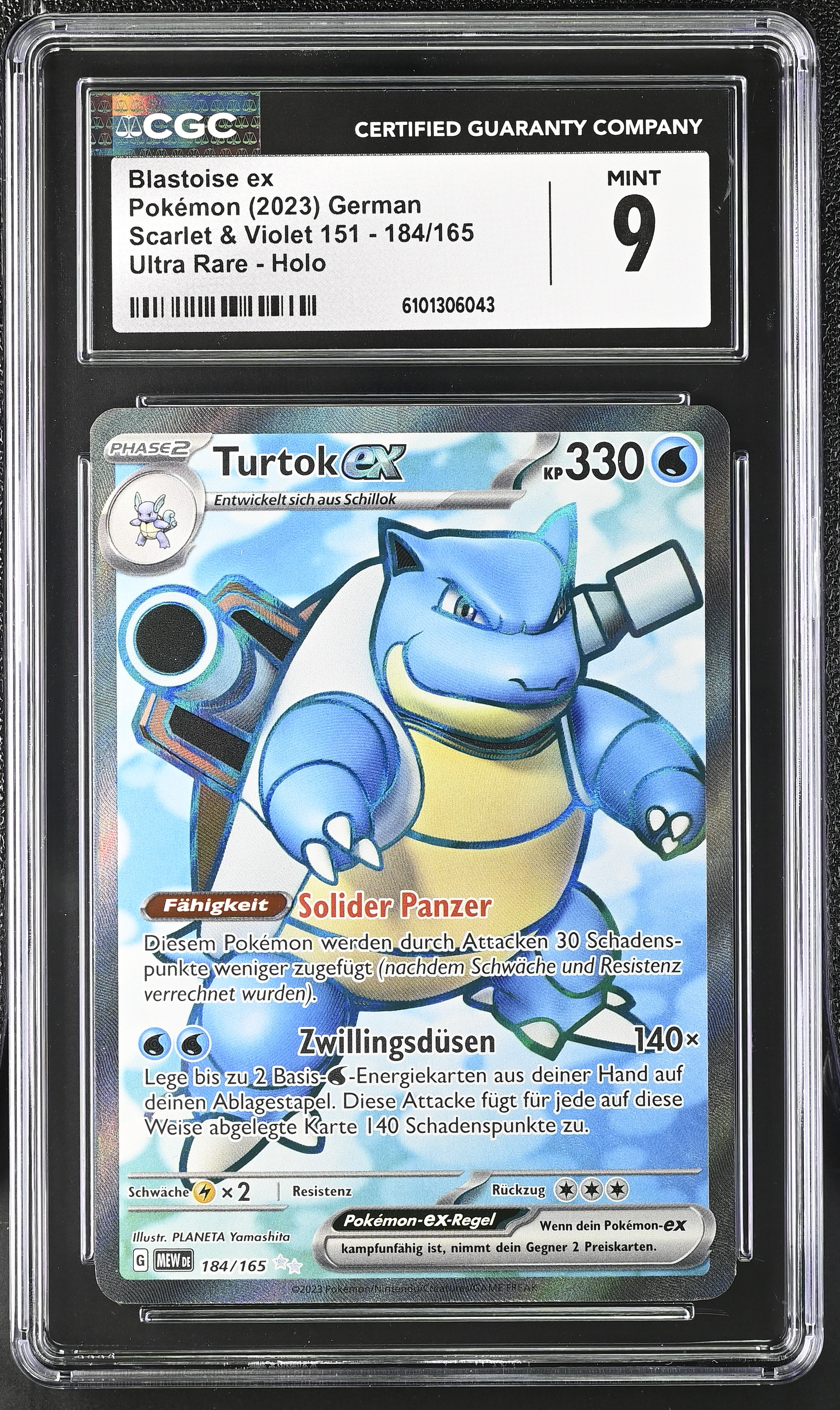 Blastoise ex - MEW 184 - German - CGC 9 