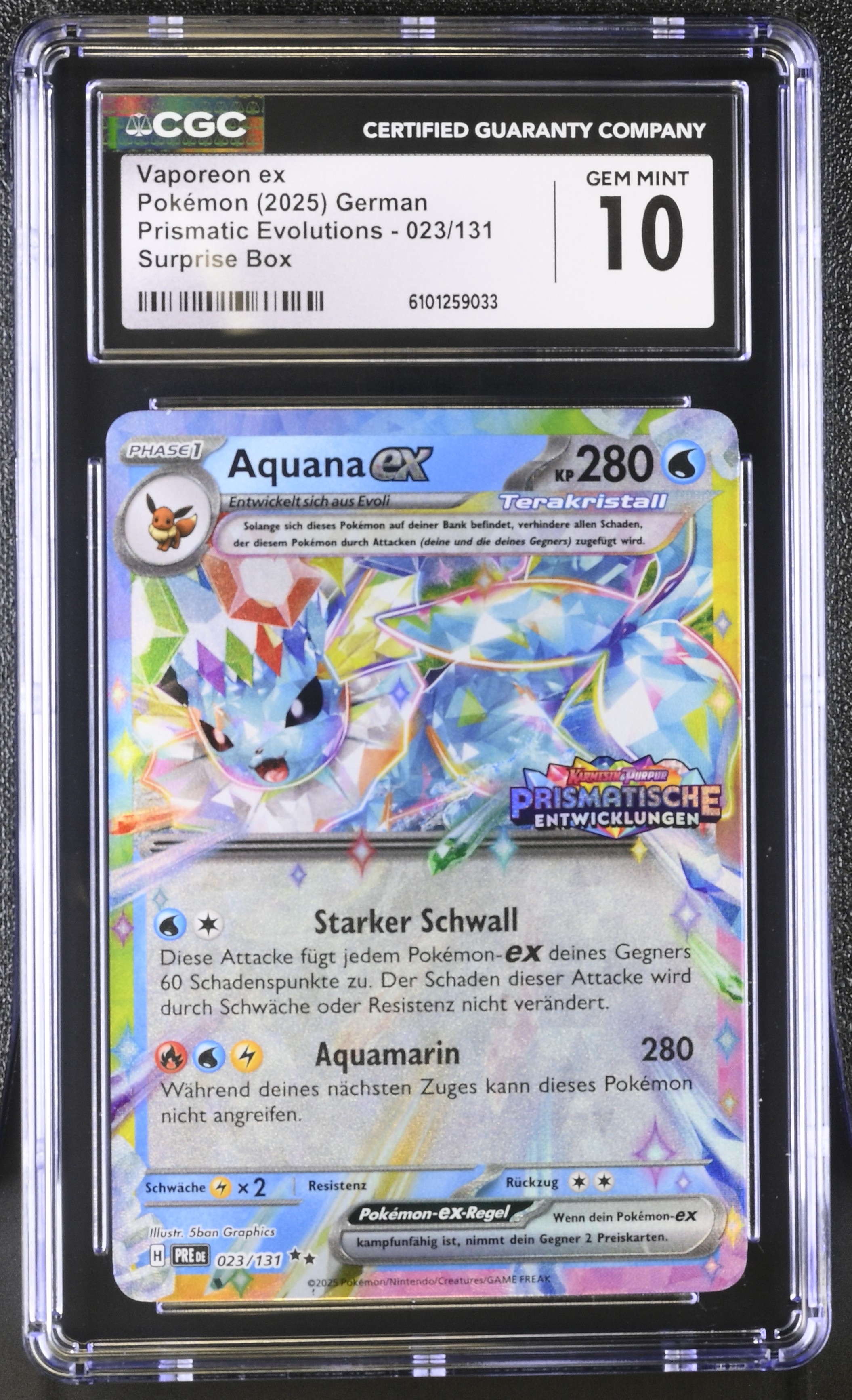 Vaporeon ex - xPRE 23 - German - CGC 10 