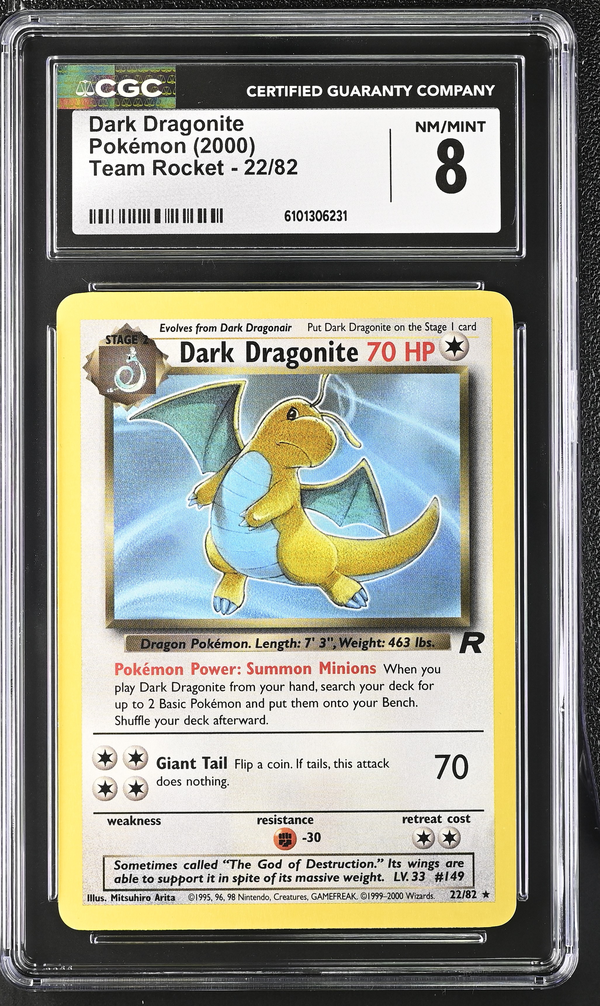 Dark Dragonite - TR 22 - English - CGC 8