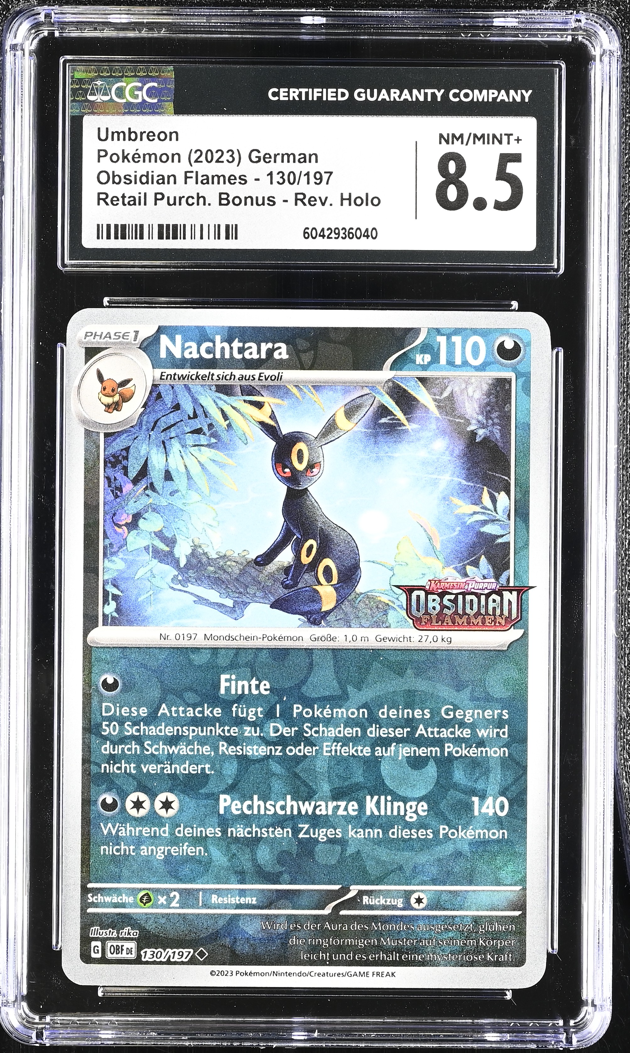 Umbreon - OBF 130 - German - CGC 8.5 