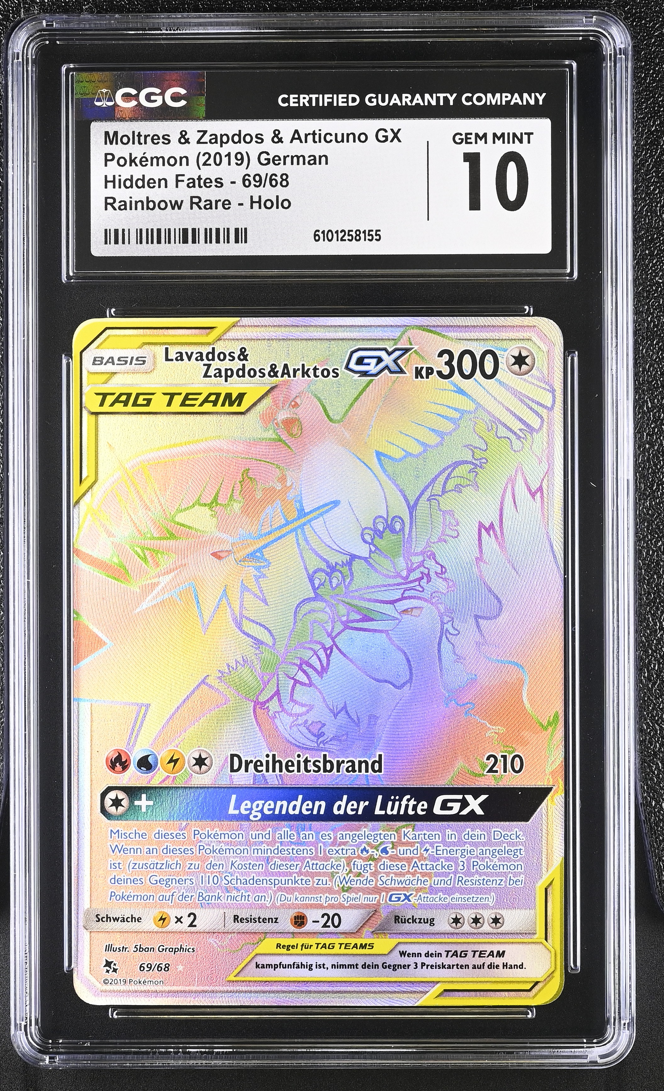 Moltres & Zapdos & Articuno GX - HIF 69 - German - CGC 10 