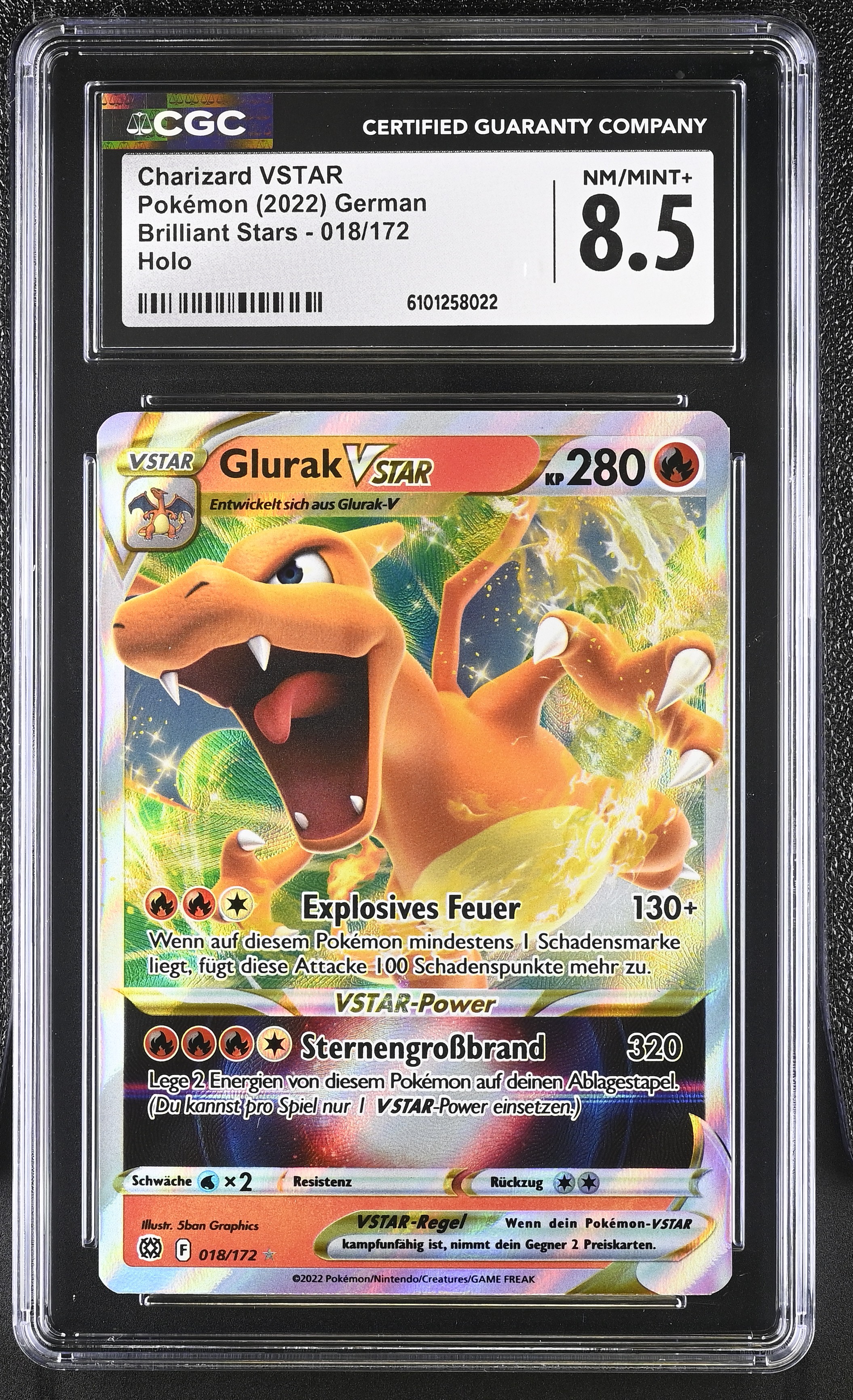 Charizard VSTAR - BRS 18 - German - CGC 8.5 