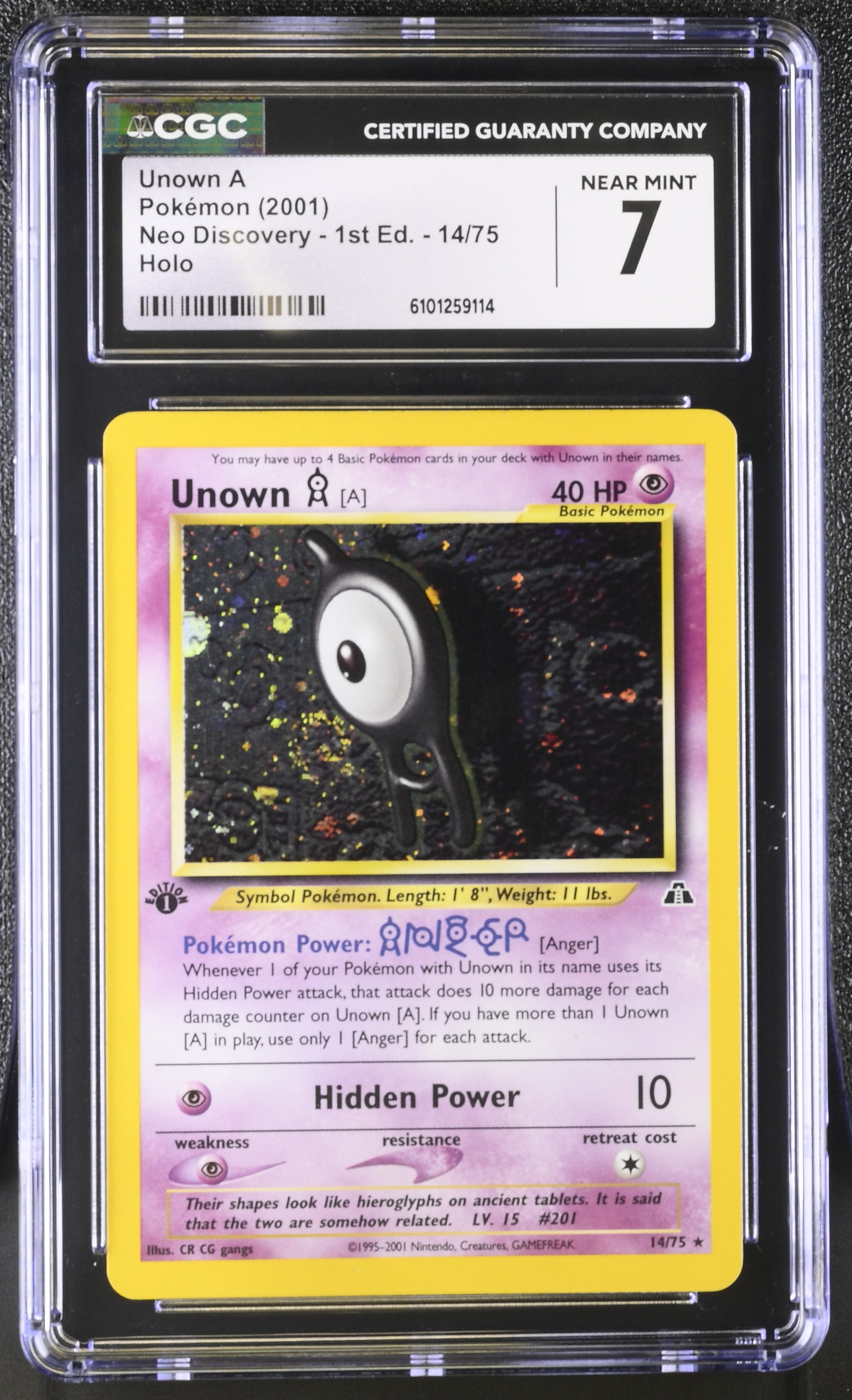 Unown [A] (Holo) - NDI 14 - English - CGC 7 