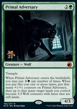 Primal Adversary (V.1) - Innistrad Midnight Hunt Promos 