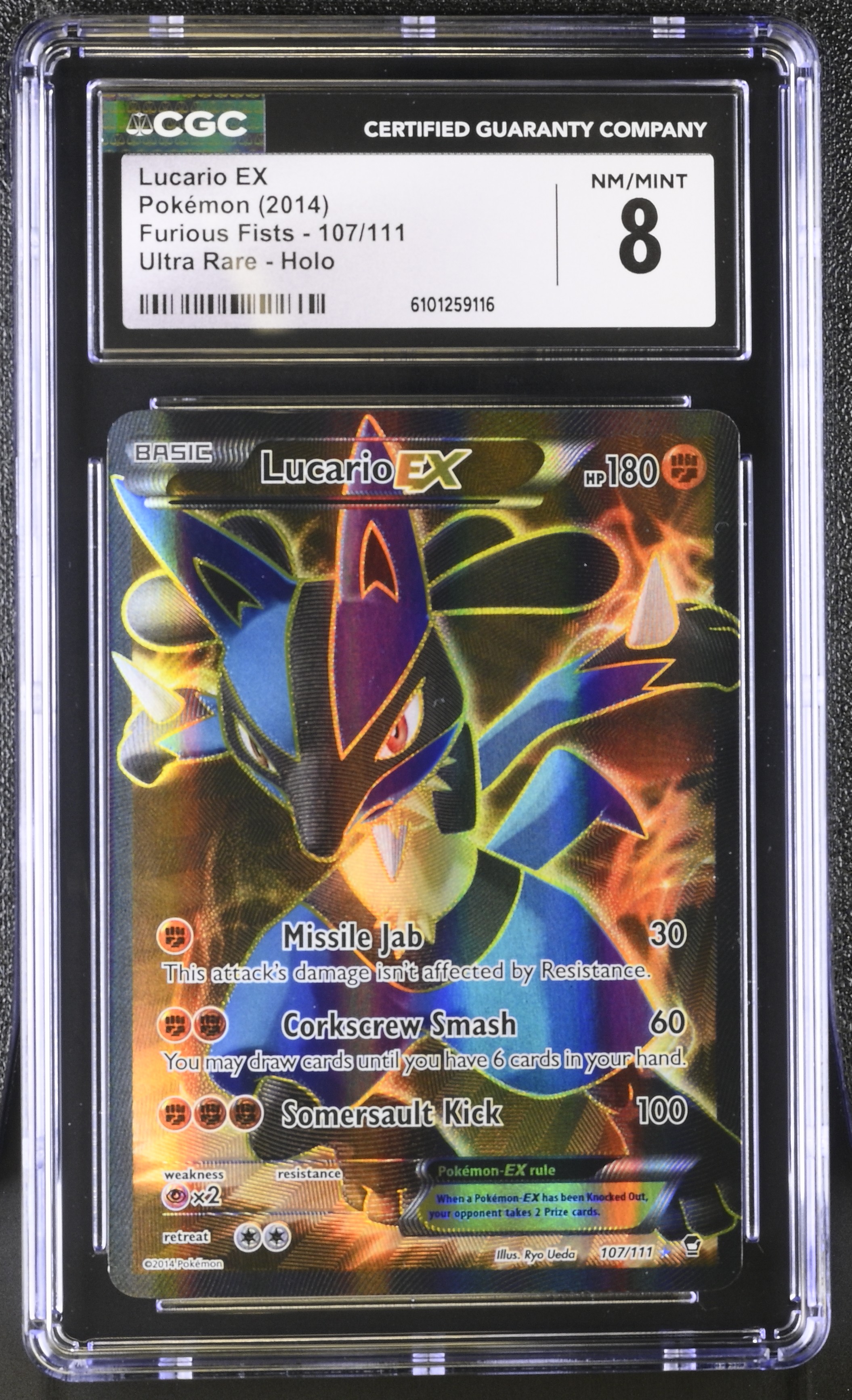Lucario EX (Full Art) - FFI 107 - English - CGC 8 