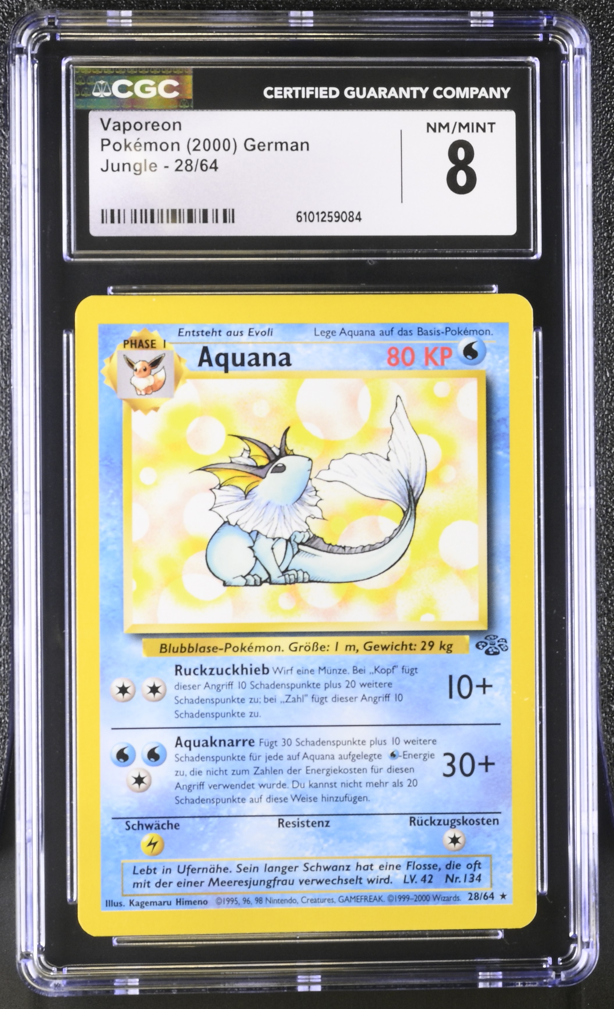 Vaporeon - JU 28 - German - CGC 8