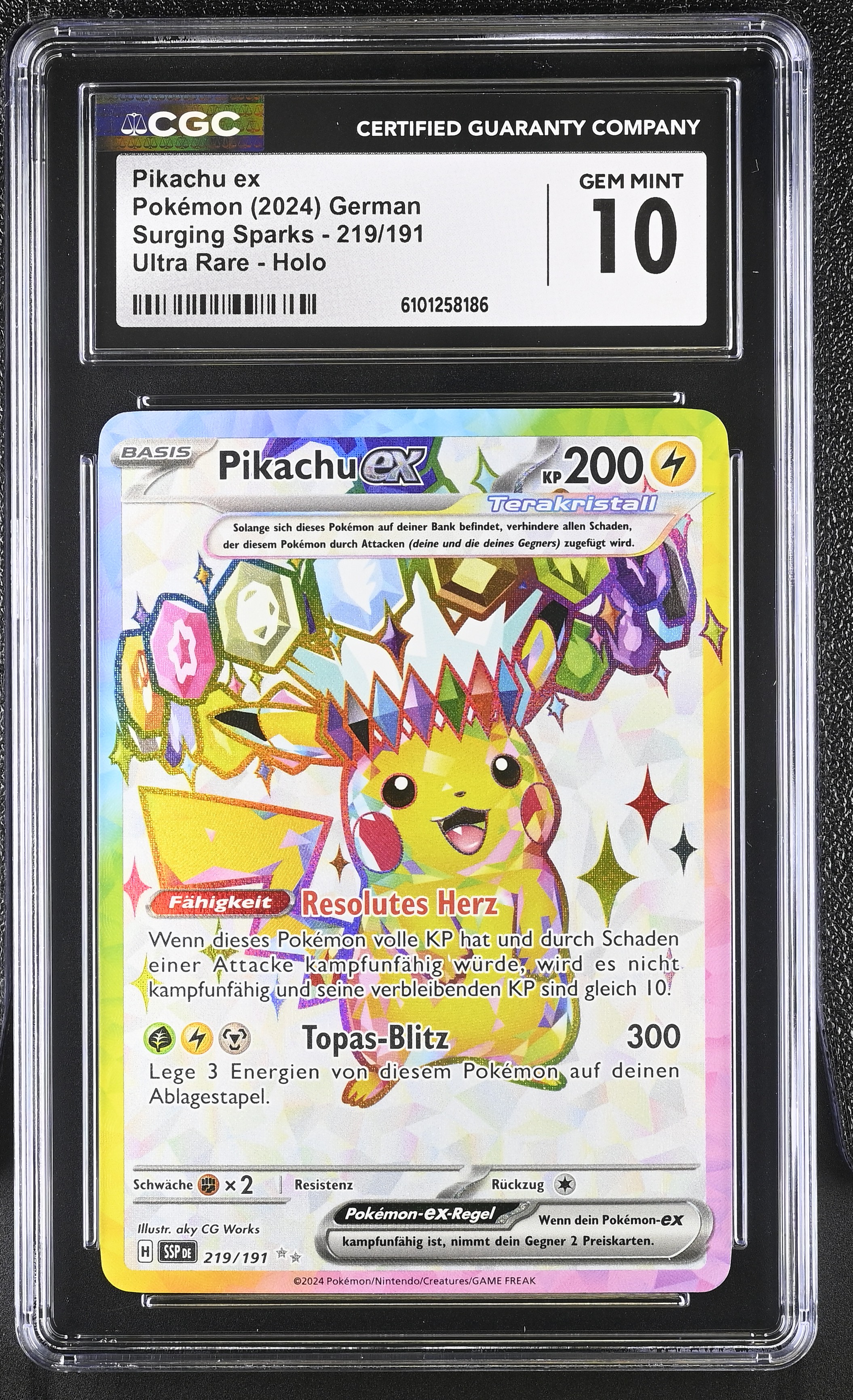 Pikachu ex - SSP 219 - German - CGC 10 